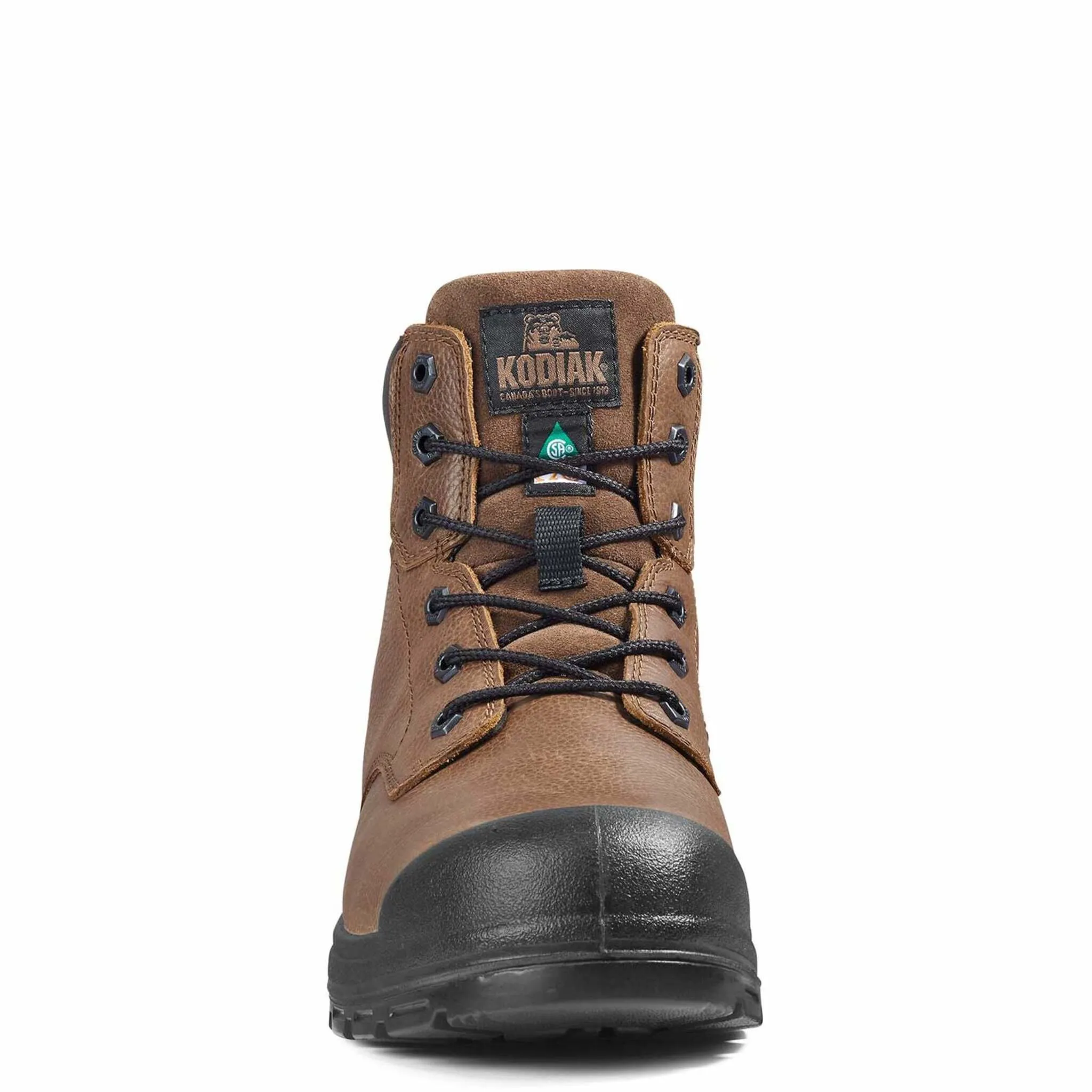 Kodiak Men's 6" Greb Full Grain Leather Safety Work Boots - Steel Toe Protection, Slip & Oil Resistant Outsole, Comfortable Padded Collar | Sizes 7-15