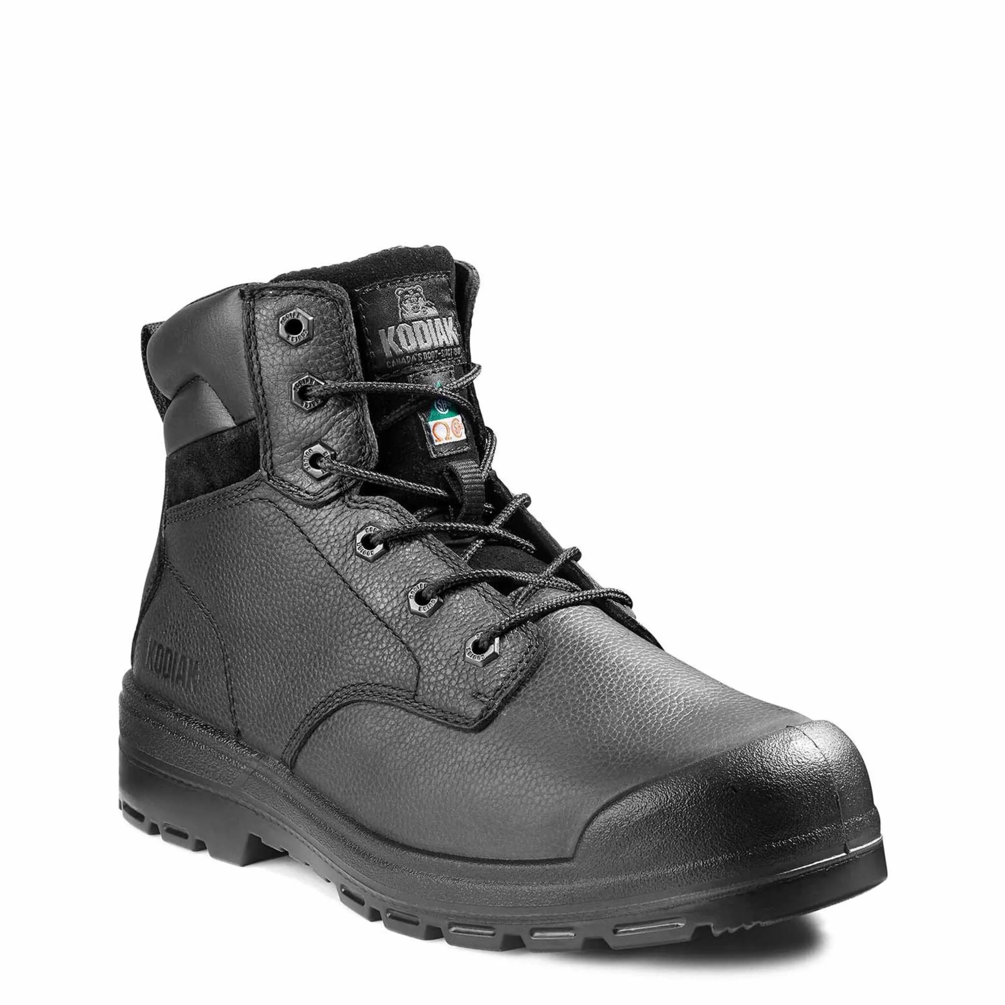 Kodiak Men's 6" Greb Full Grain Leather Safety Work Boots - Steel Toe Protection, Slip & Oil Resistant Outsole, Comfortable Padded Collar | Sizes 7-15