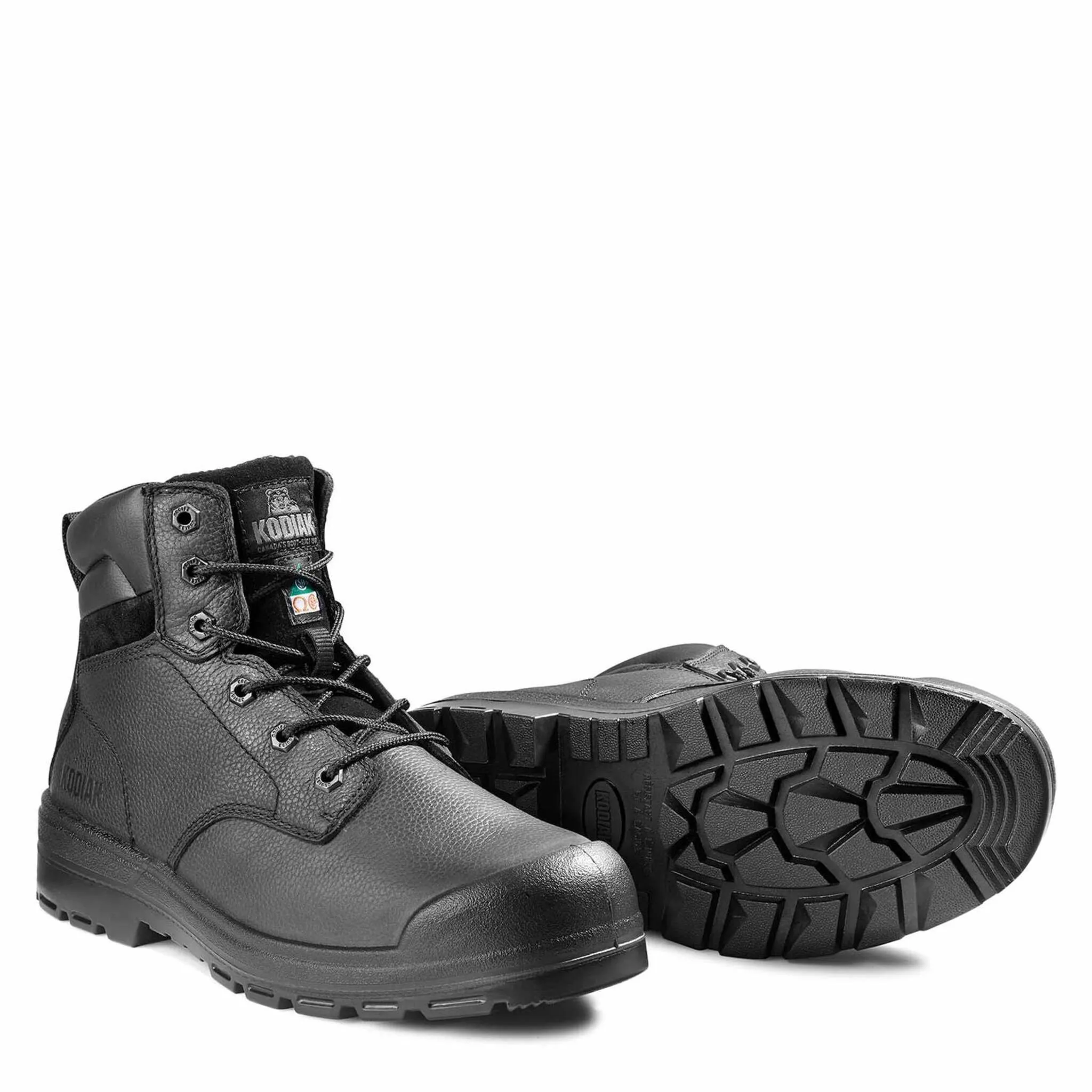 Kodiak Men's 6" Greb Full Grain Leather Safety Work Boots - Steel Toe Protection, Slip & Oil Resistant Outsole, Comfortable Padded Collar | Sizes 7-15