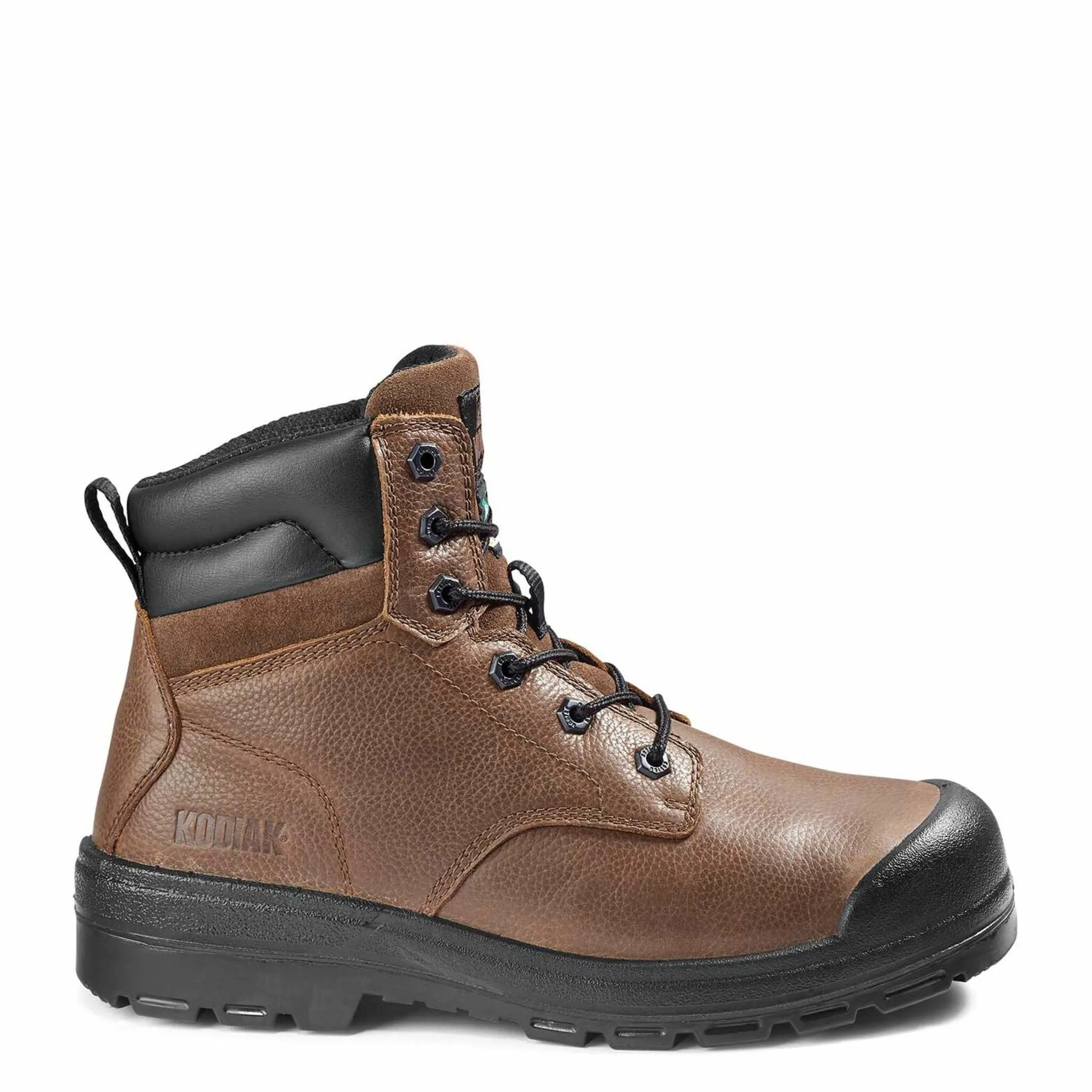 Kodiak Men's 6" Greb Full Grain Leather Safety Work Boots - Steel Toe Protection, Slip & Oil Resistant Outsole, Comfortable Padded Collar | Sizes 7-15