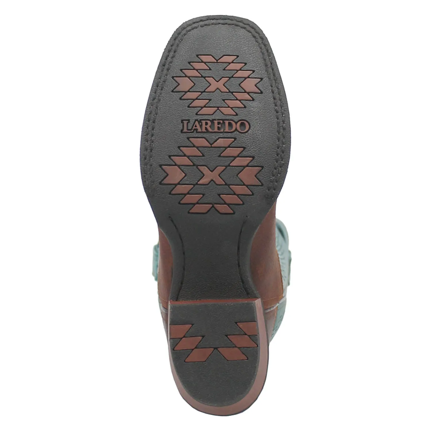 Laredo Womens Sable Brown/Turquoise Leather Cowboy Boots