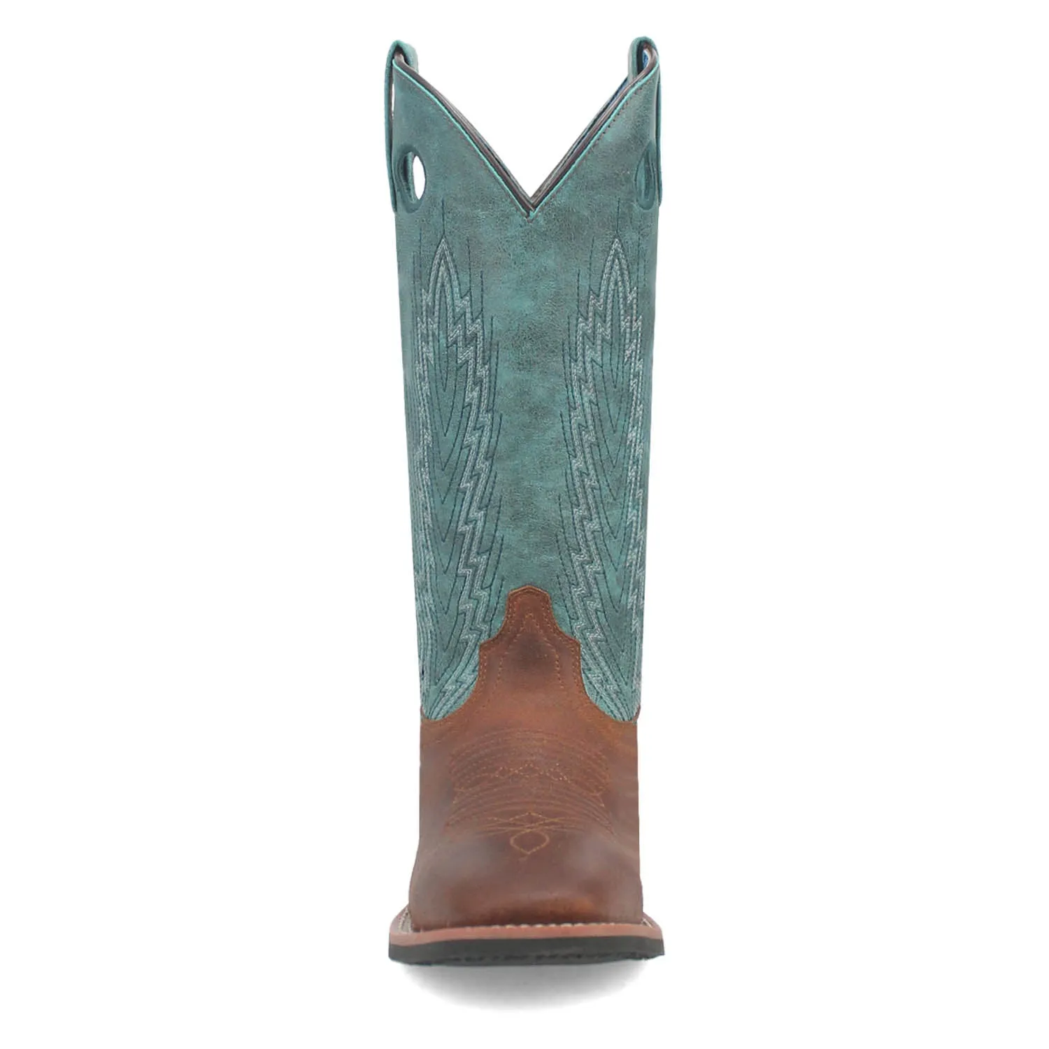 Laredo Womens Sable Brown/Turquoise Leather Cowboy Boots