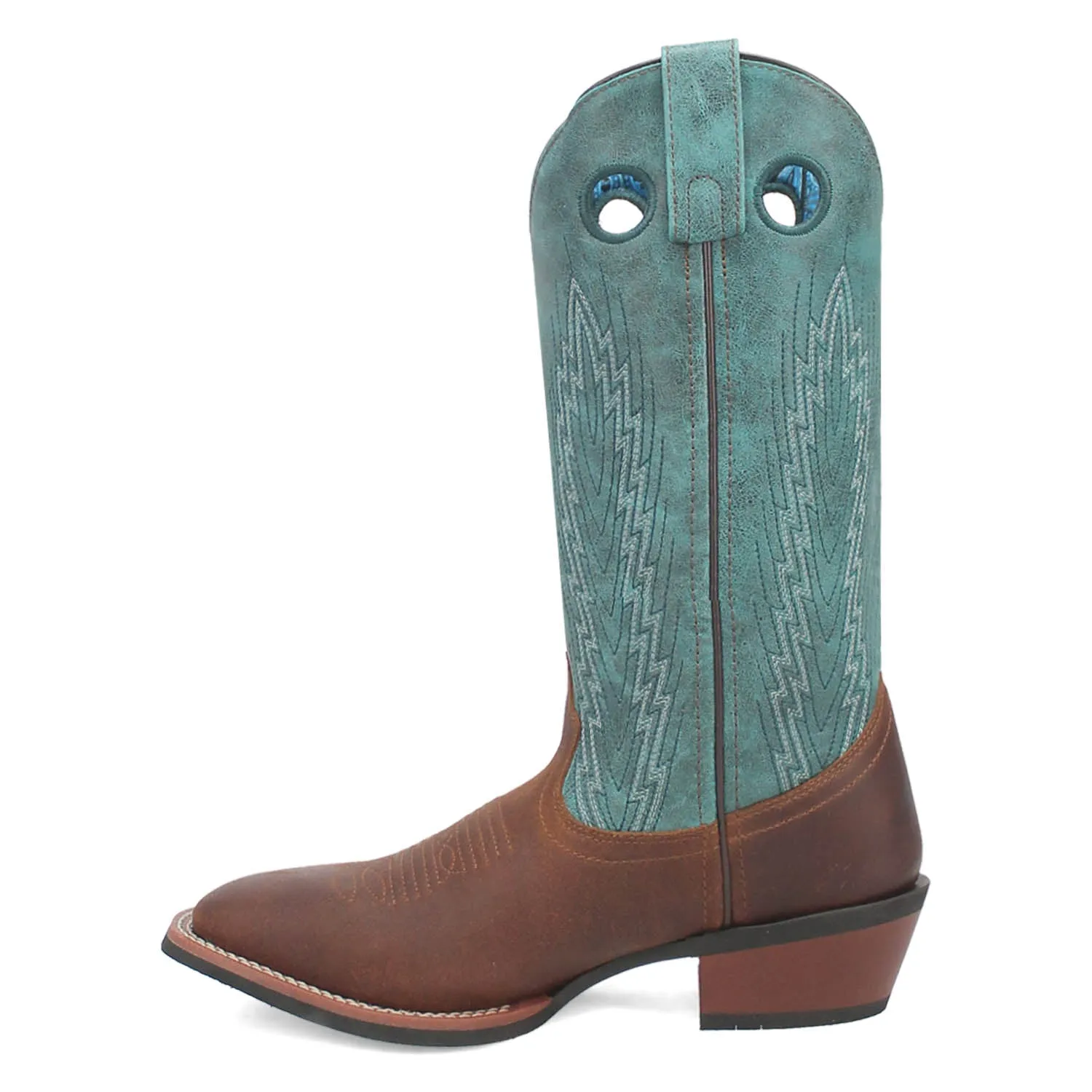 Laredo Womens Sable Brown/Turquoise Leather Cowboy Boots