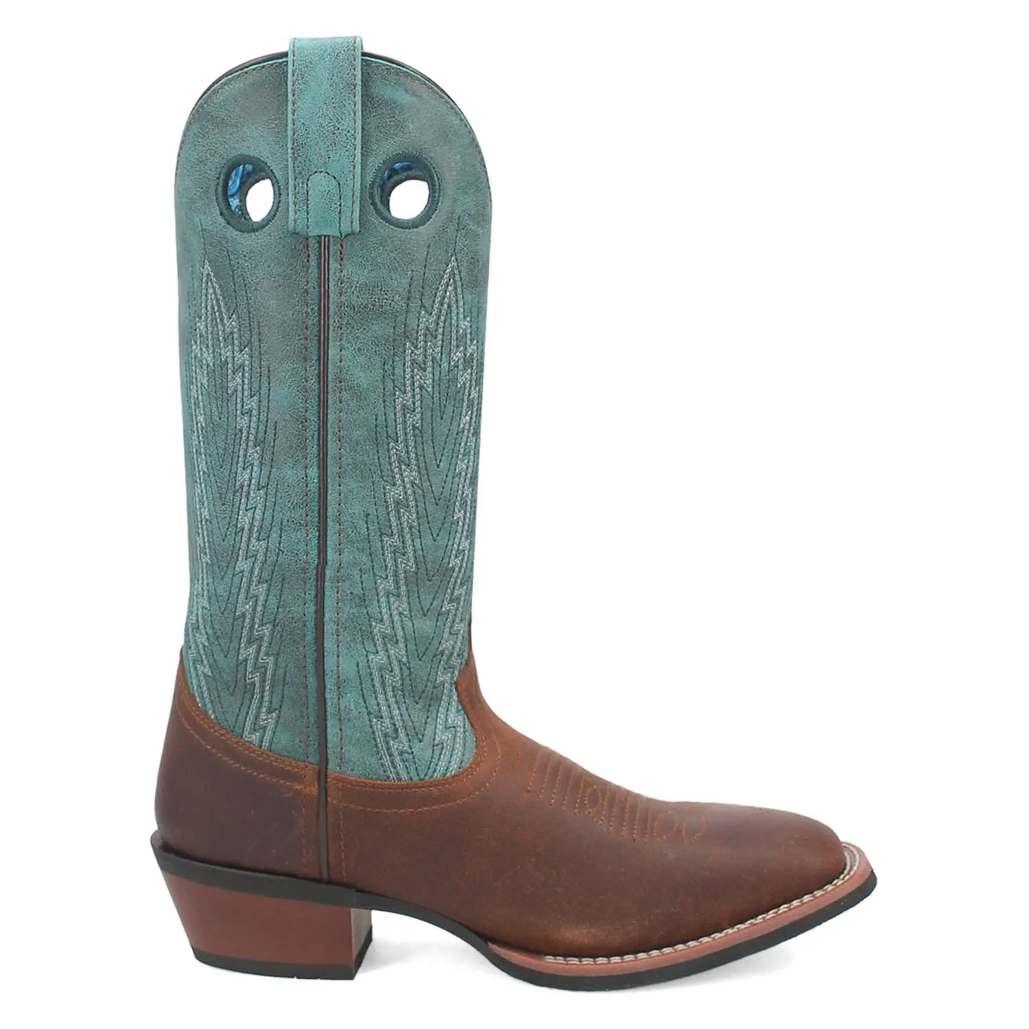 Laredo Womens Sable Brown/Turquoise Leather Cowboy Boots