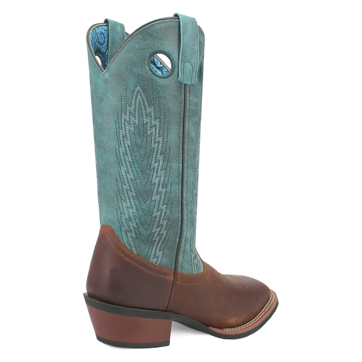 Laredo Womens Sable Brown/Turquoise Leather Cowboy Boots