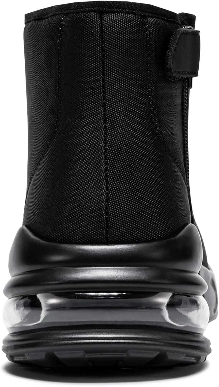 LARNMERN Mens Non Slip Shoes Food Service Work Waterproof Side Zipper Chukka Boots Air Cushion Mid Top Casual Botas Hombre Trabajo Black