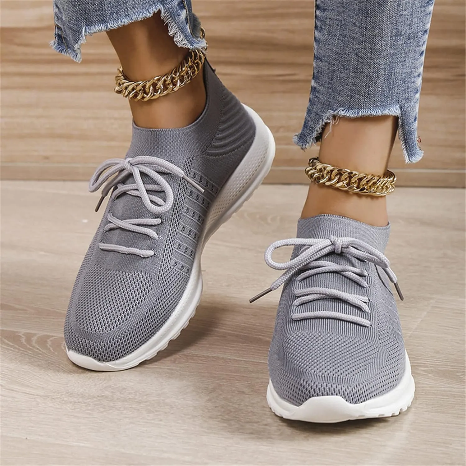 Lausiuoe Shoes For Women Sneakers Wide Width Walking Shoes Comfort Light Weight Mesh Non Slip Work Running Tennis Shoes