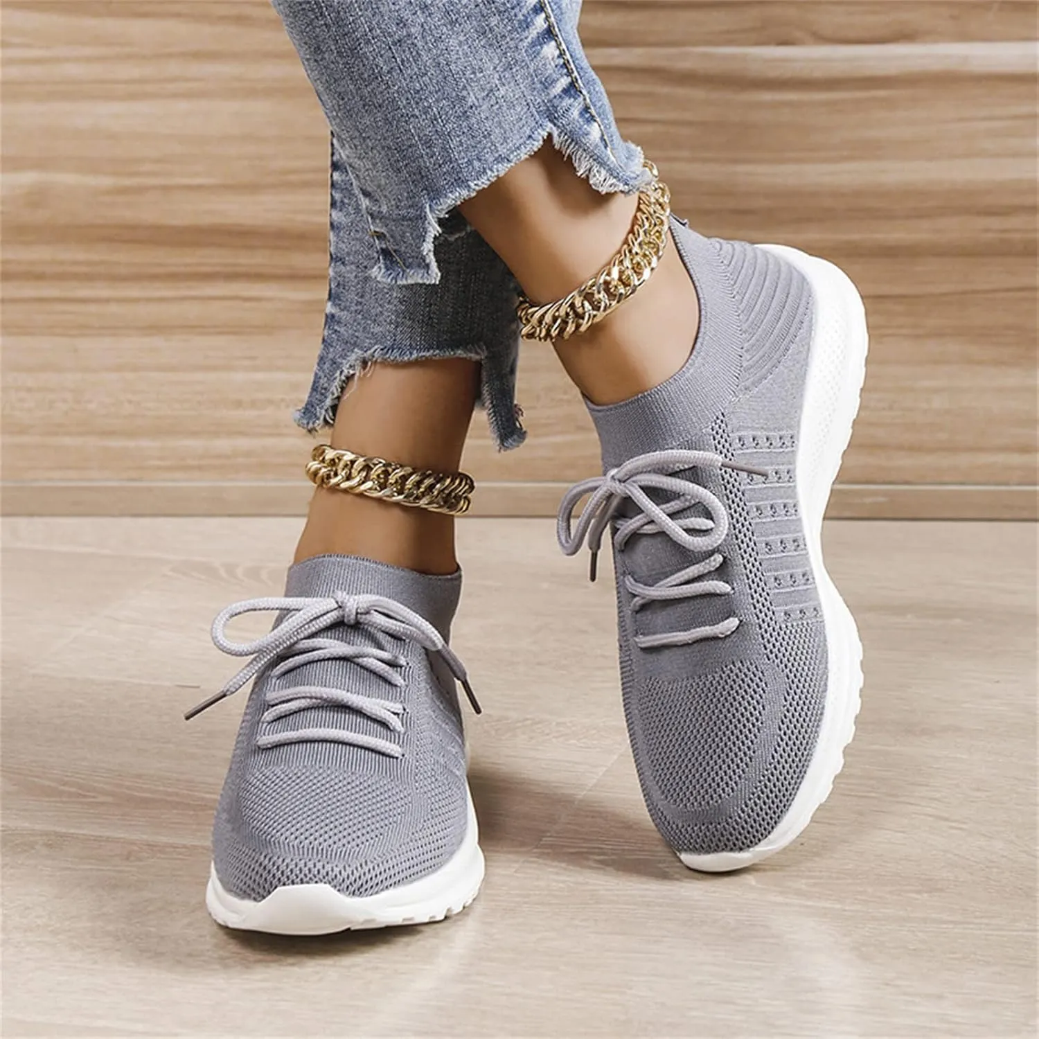 Lausiuoe Shoes For Women Sneakers Wide Width Walking Shoes Comfort Light Weight Mesh Non Slip Work Running Tennis Shoes