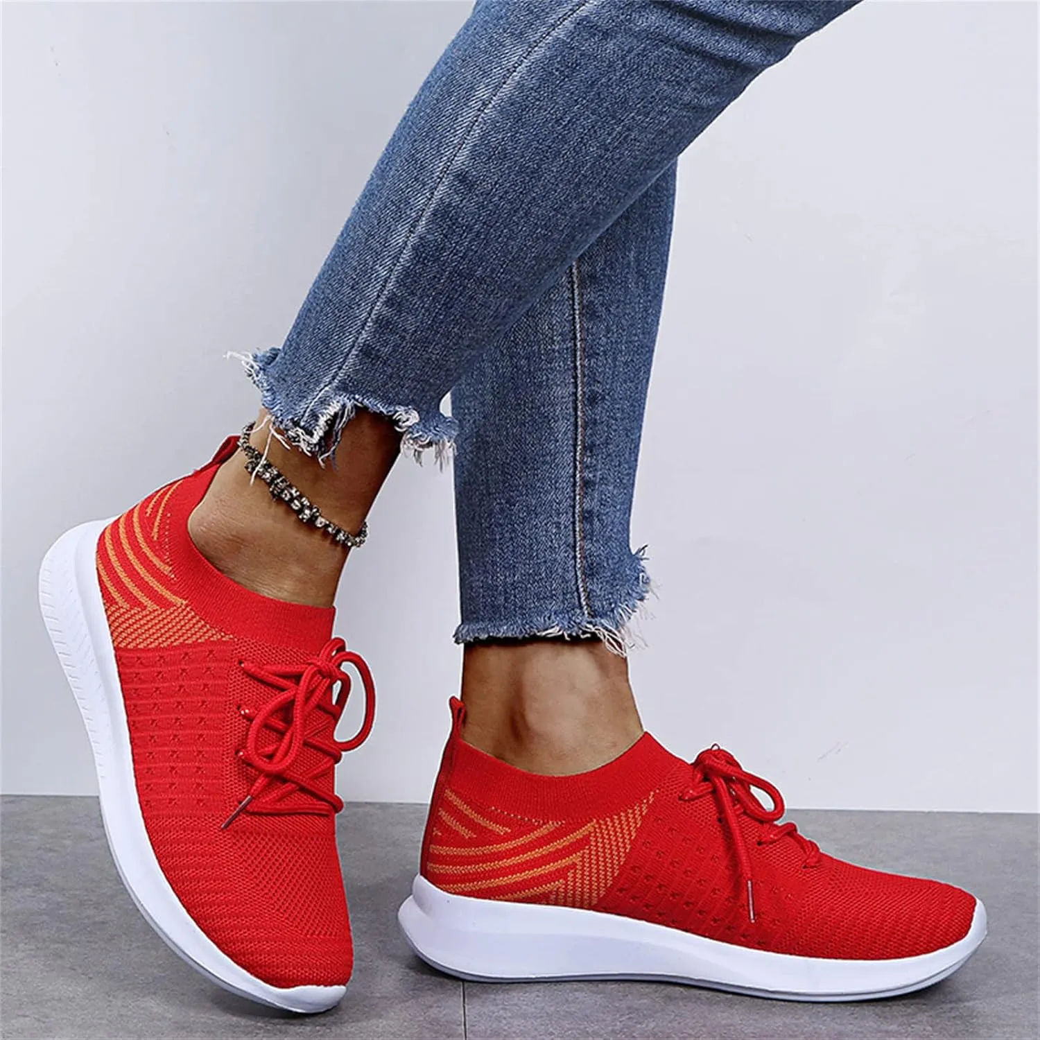 Lausiuoe Sneakers For Women Walking Shoes Slip On Comfort Light Weight Mesh Tennis Shoes Casual Sneakers for Gym Work