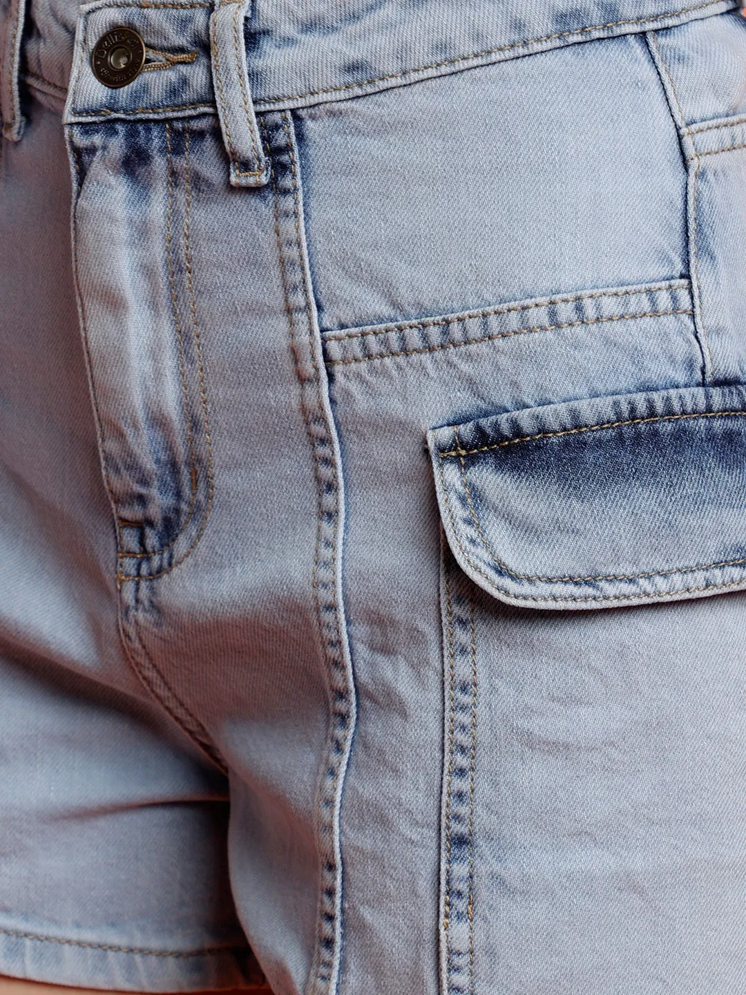 Light Blue Denim Shorts