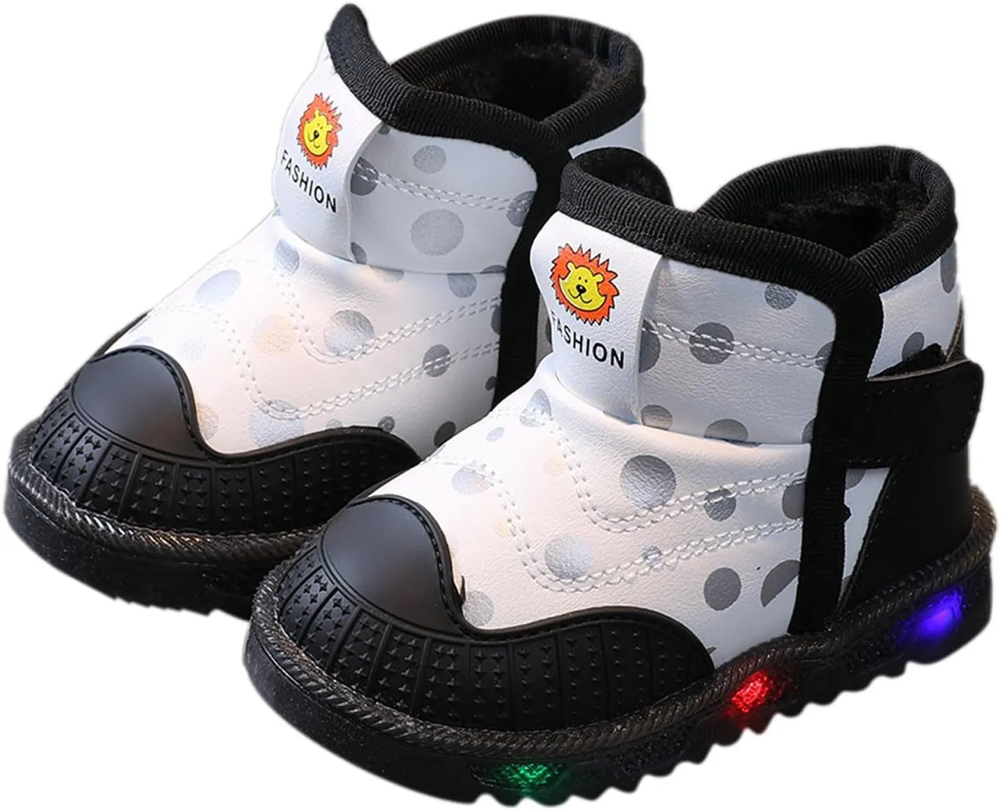 Light Up Shoes Toddler Lac Up Non-Slip Ankle Boots Led Shoes Kid Luminous Shoes Baby Cold Weather Boots