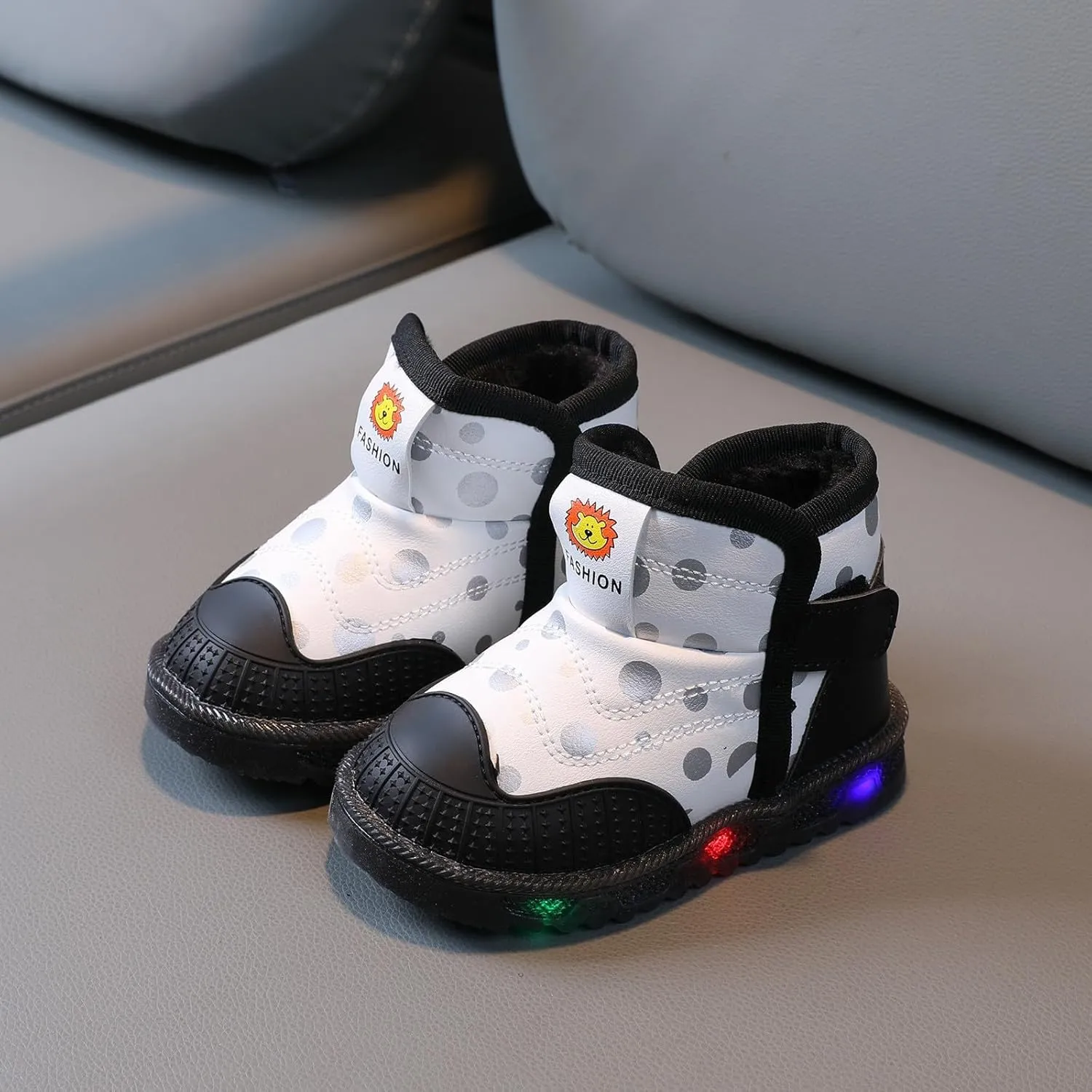 Light Up Shoes Toddler Lac Up Non-Slip Ankle Boots Led Shoes Kid Luminous Shoes Baby Cold Weather Boots