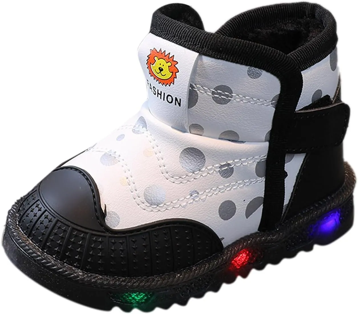 Light Up Shoes Toddler Lac Up Non-Slip Ankle Boots Led Shoes Kid Luminous Shoes Baby Cold Weather Boots