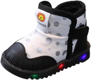 Light Up Shoes Toddler Lac Up Non-Slip Ankle Boots Led Shoes Kid Luminous Shoes Baby Cold Weather Boots