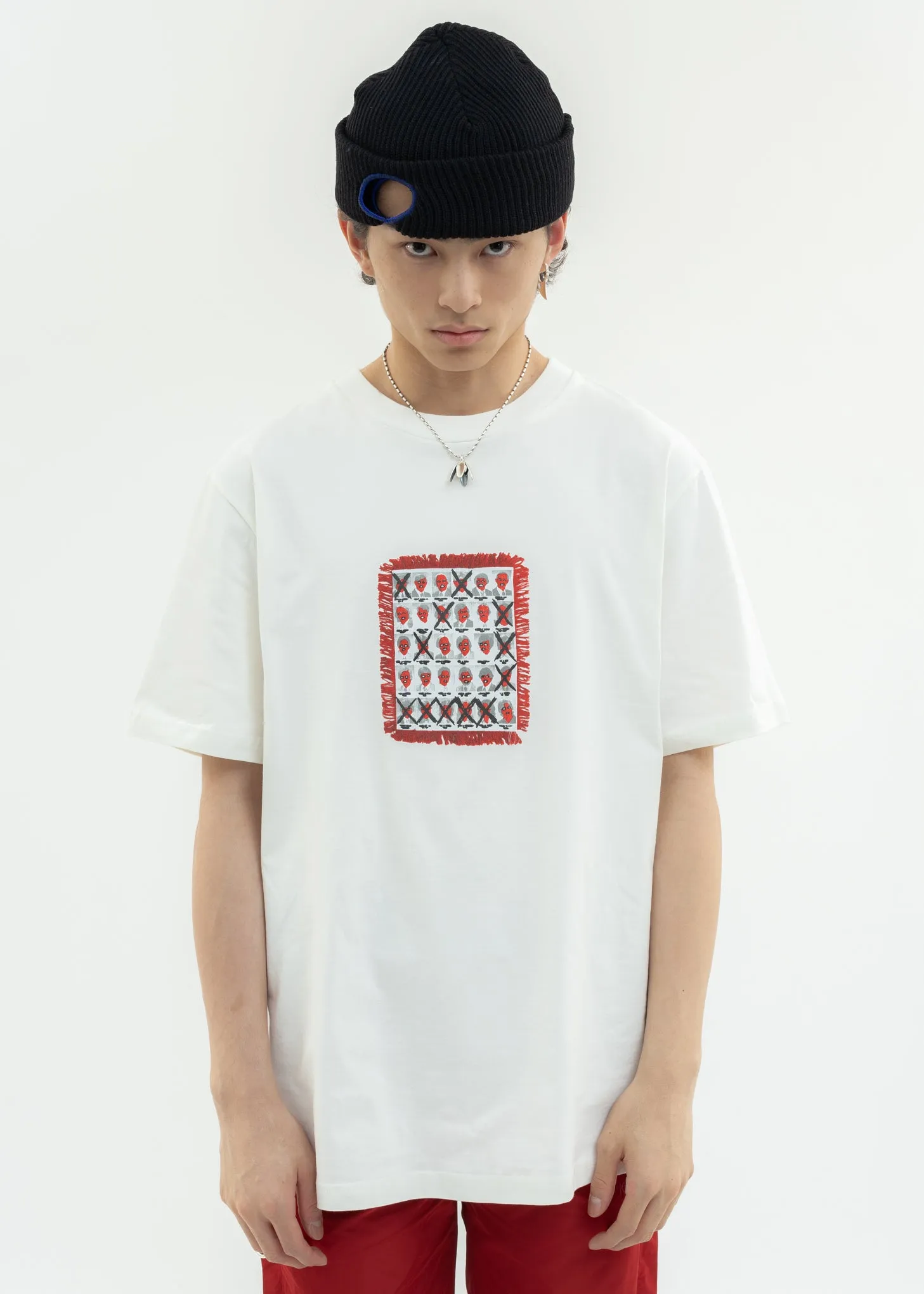 Lily White T-Shirt With Multi Faces