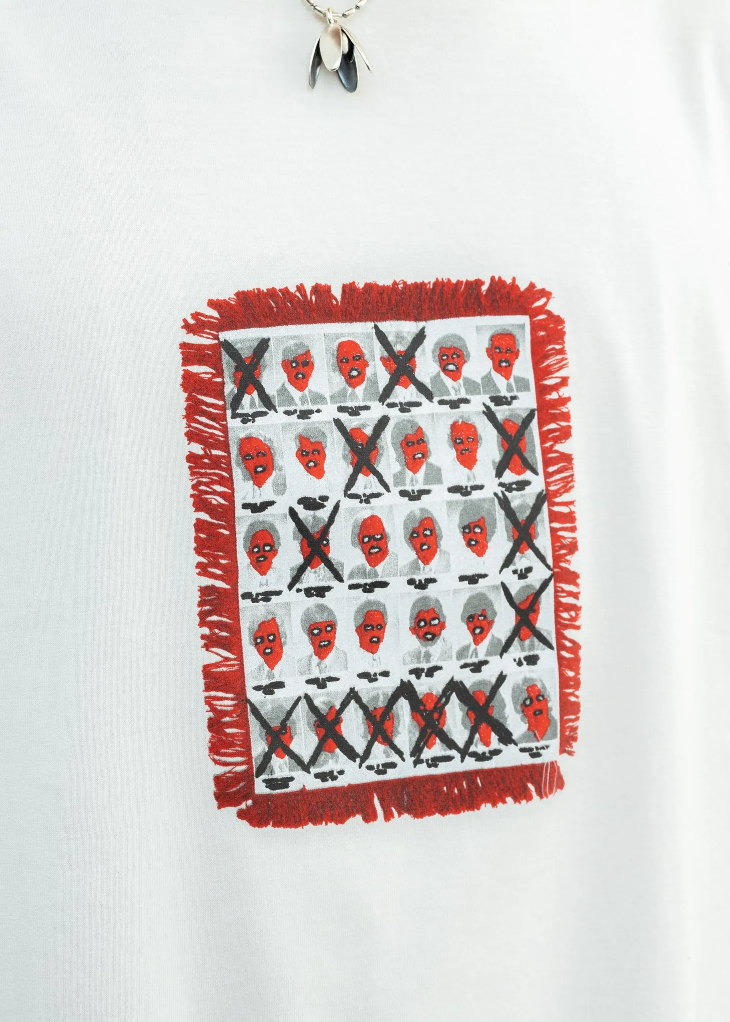 Lily White T-Shirt With Multi Faces