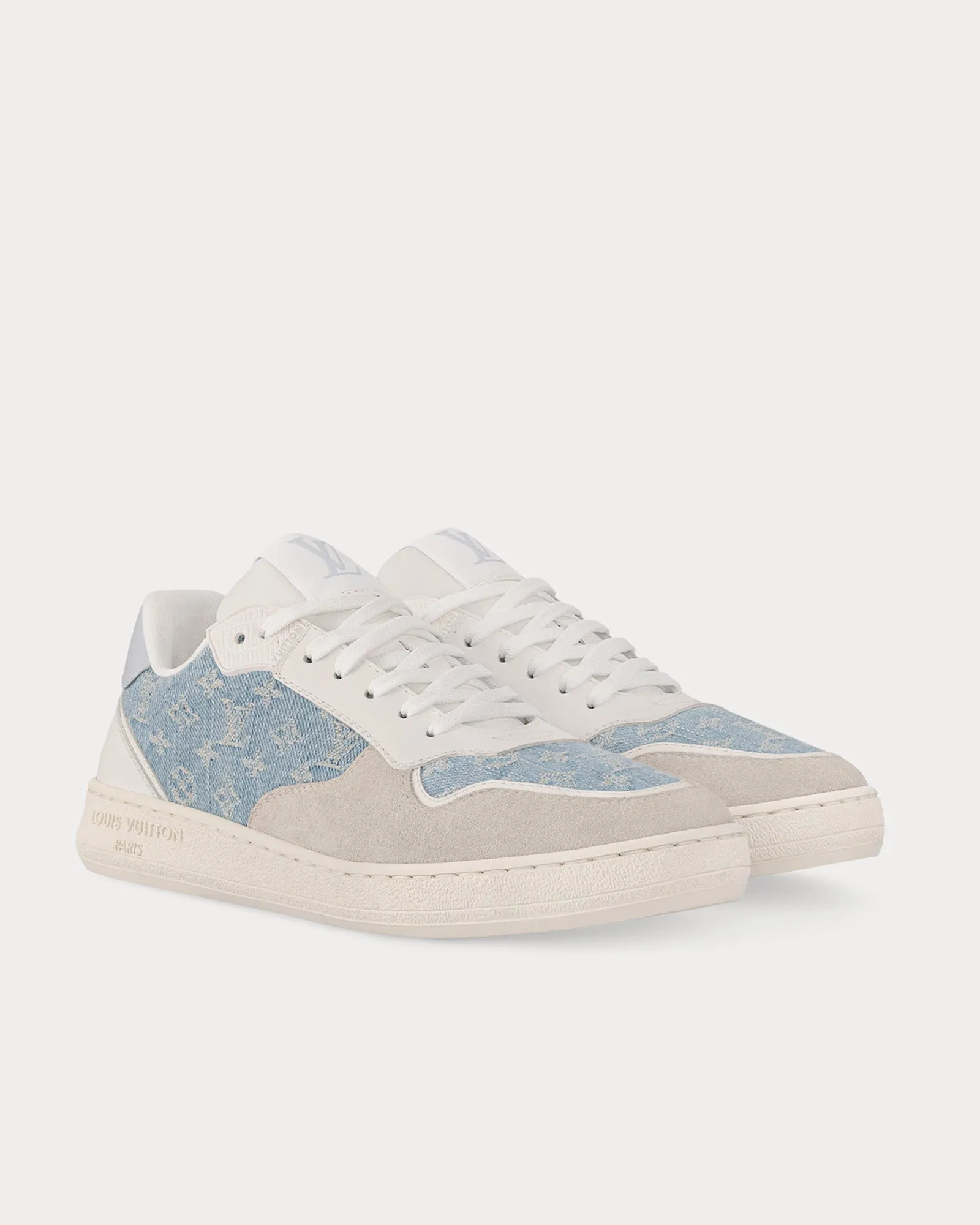 LV Stadium White / Light Blue Low Top Sneakers