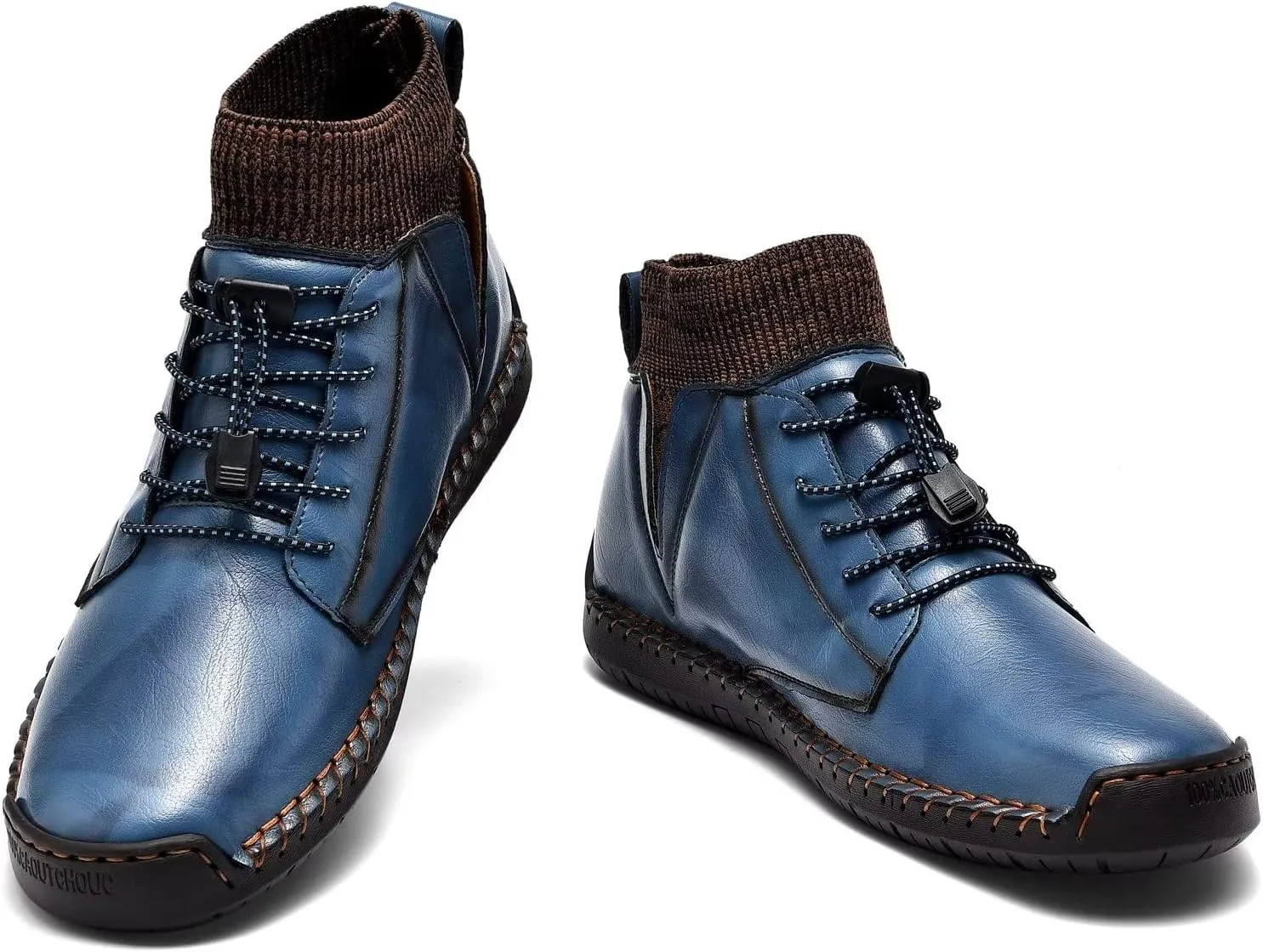 Men's Leather Loafers Fashion Casual Slip On Penny Beck Driving Loafer Shoes Ankle Chukka Boots For MenIncludes Extra Insole