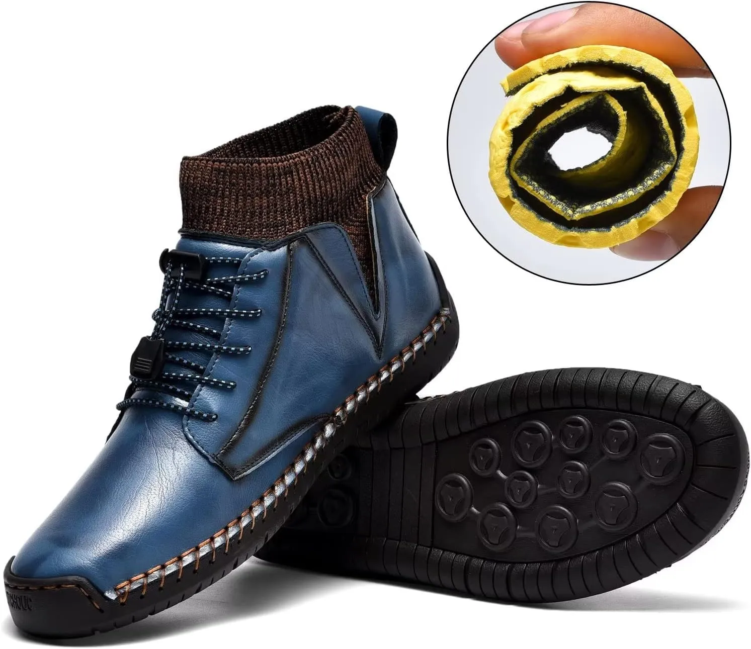 Men's Leather Loafers Fashion Casual Slip On Penny Beck Driving Loafer Shoes Ankle Chukka Boots For MenIncludes Extra Insole
