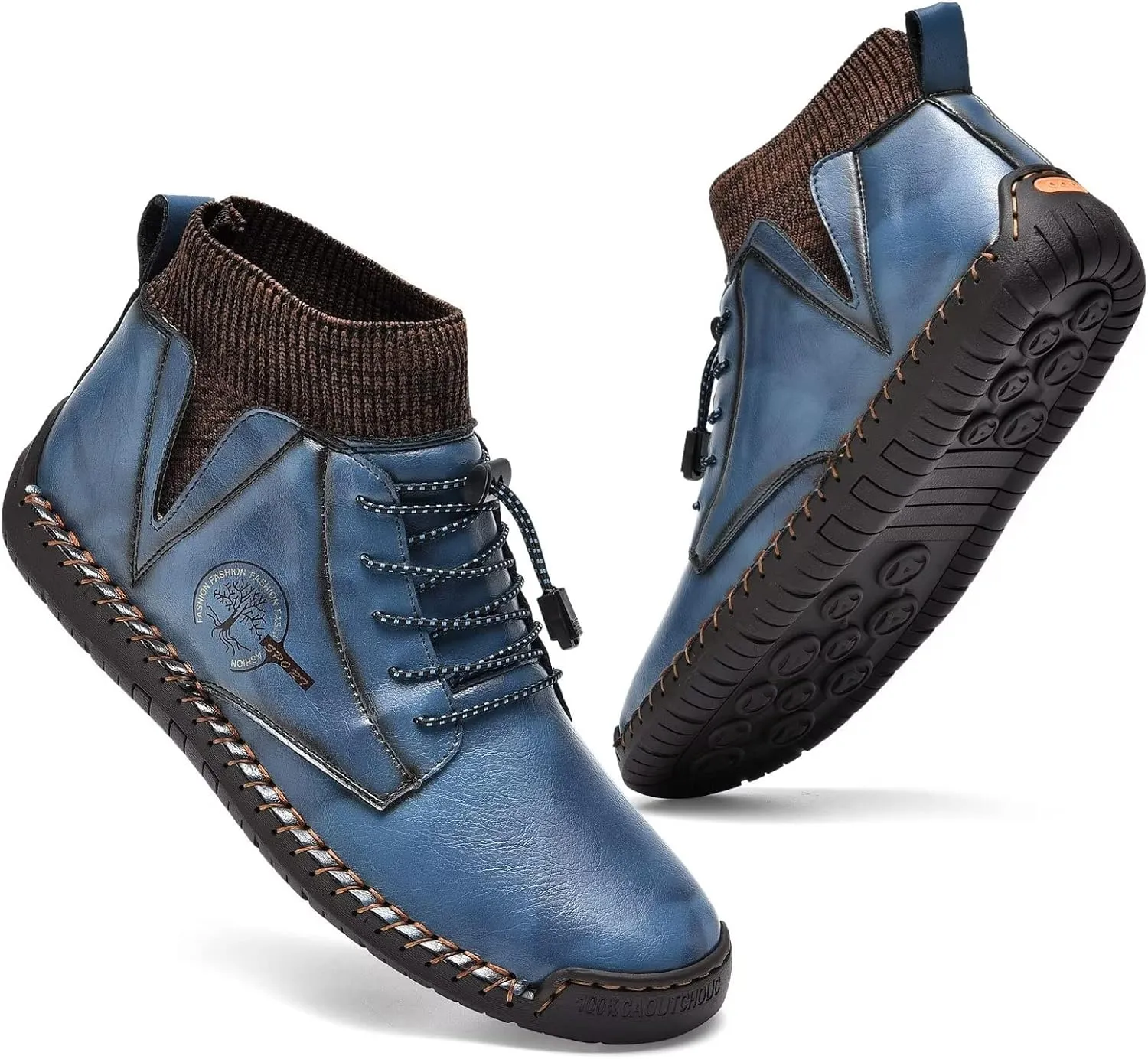 Men's Leather Loafers Fashion Casual Slip On Penny Beck Driving Loafer Shoes Ankle Chukka Boots For MenIncludes Extra Insole