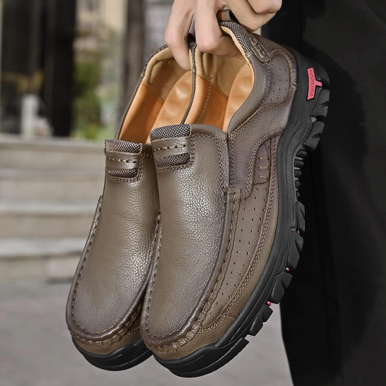 Mens Loafers Slip On Loafer Leather Casual Walking Shoes Comfortable for Work Office Dress Outdoor