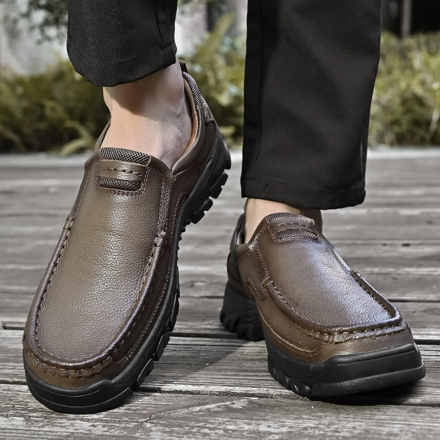 Mens Loafers Slip On Loafer Leather Casual Walking Shoes Comfortable for Work Office Dress Outdoor
