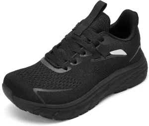 Mens Wide Toe Box Walking Shoes Running Shoes for Men with Wide Feet Wide Width Sneakers for Tennis Gym Workout All Black