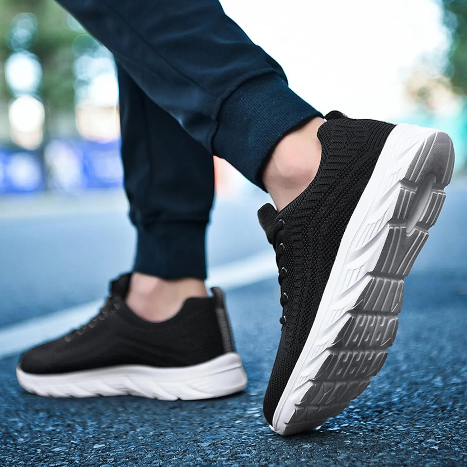 Mens Workout Shoes Running Walking Tennis Shoes for Men Non Slip Light Gym Trainng Shoes Casual Sneaker Comfortable Mesh Athletic Sport Shoes