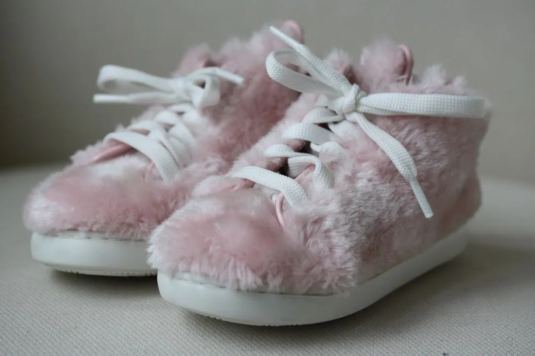 MINNA PARIKKA BABY FAUX FUR HIGH TOP SNEAKERS SHOES EU 21 UK 4/5