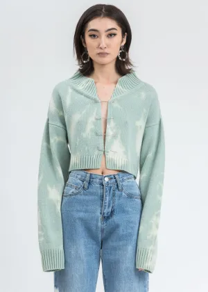 Mint Green Tie Dye Knit Safety Pin Sweater