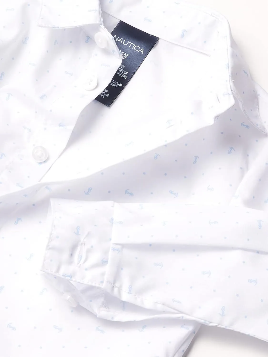 Nautica Baby Boys' 4-Piece Suit Set with Dress Shirt, Vest, Pants, and Bow Tie