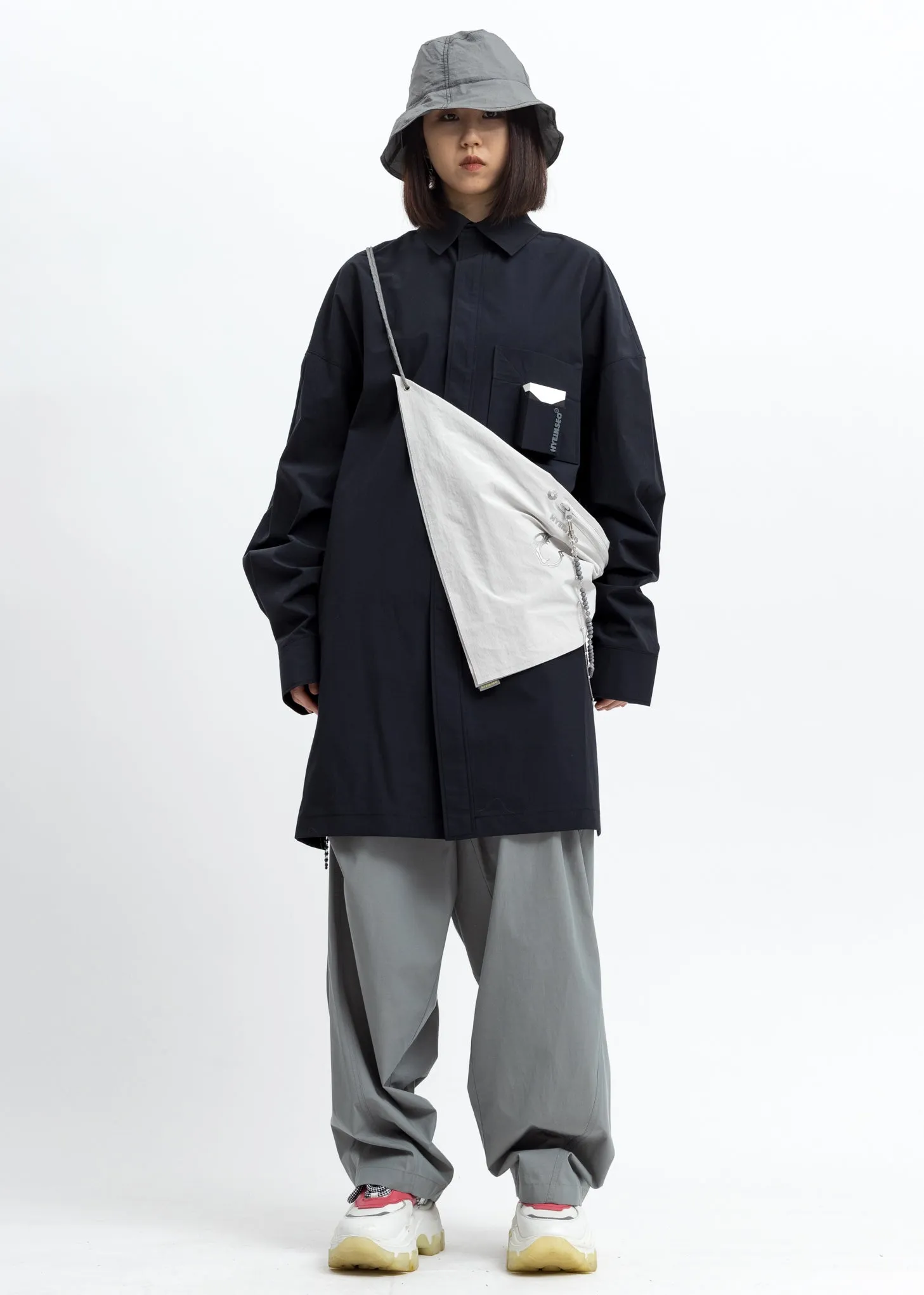 Navy Oversized Smoker's Shirt