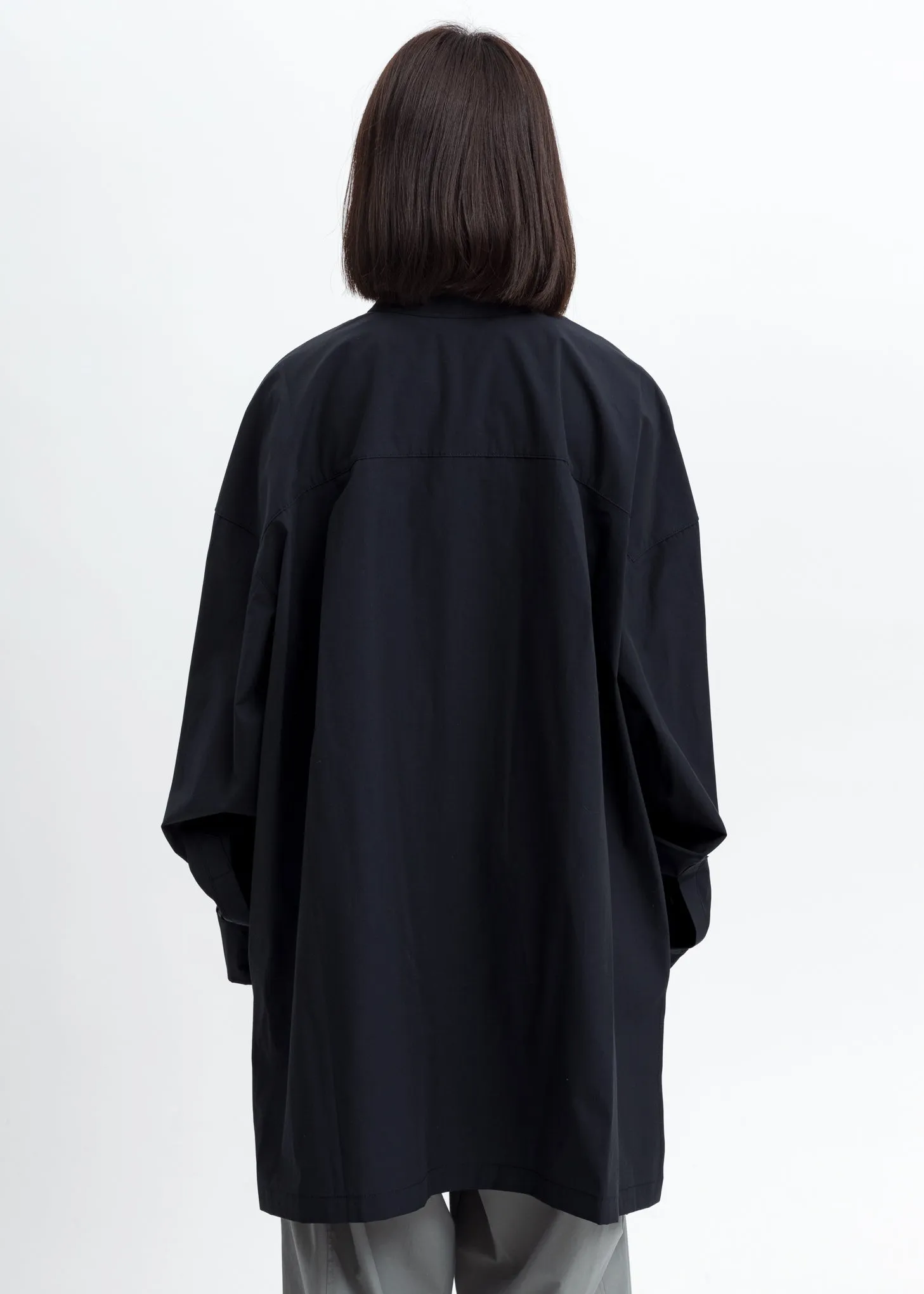 Navy Oversized Smoker's Shirt