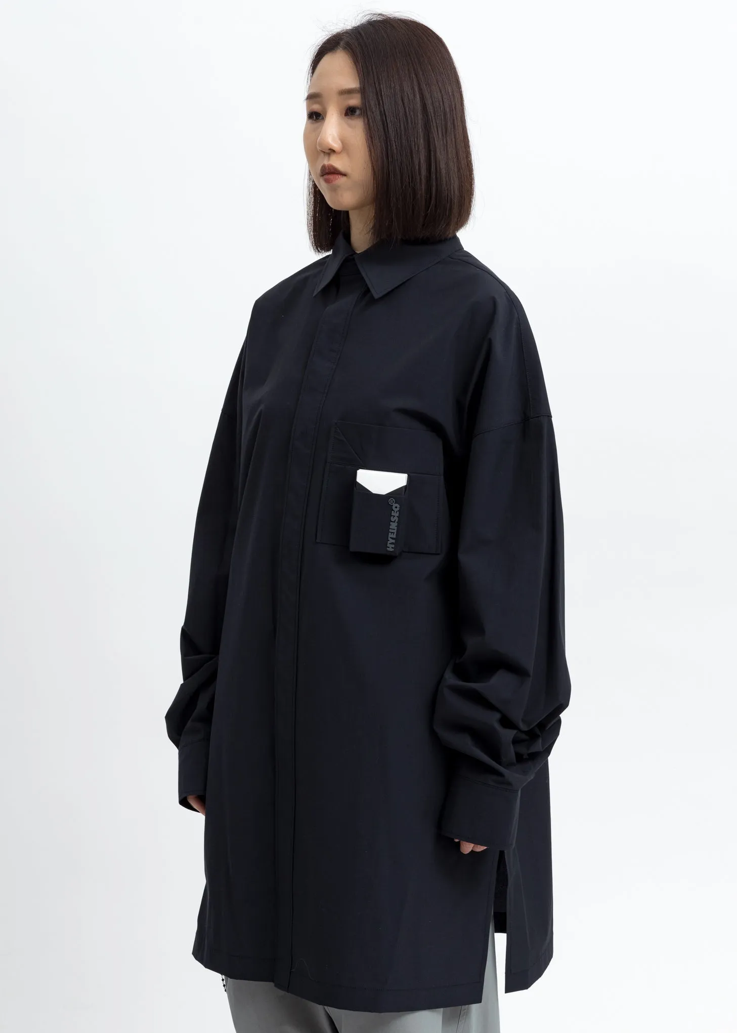 Navy Oversized Smoker's Shirt