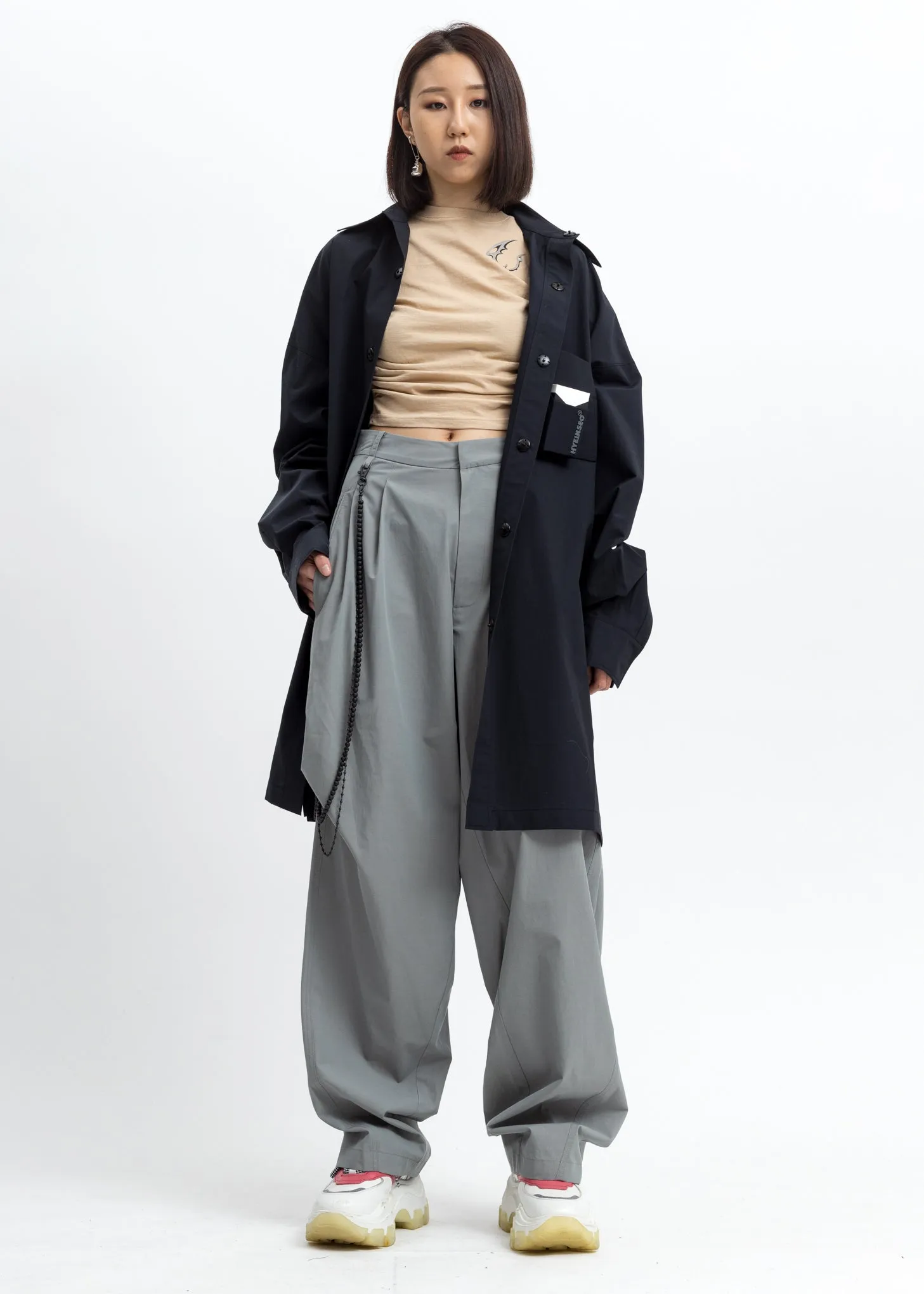 Navy Oversized Smoker's Shirt