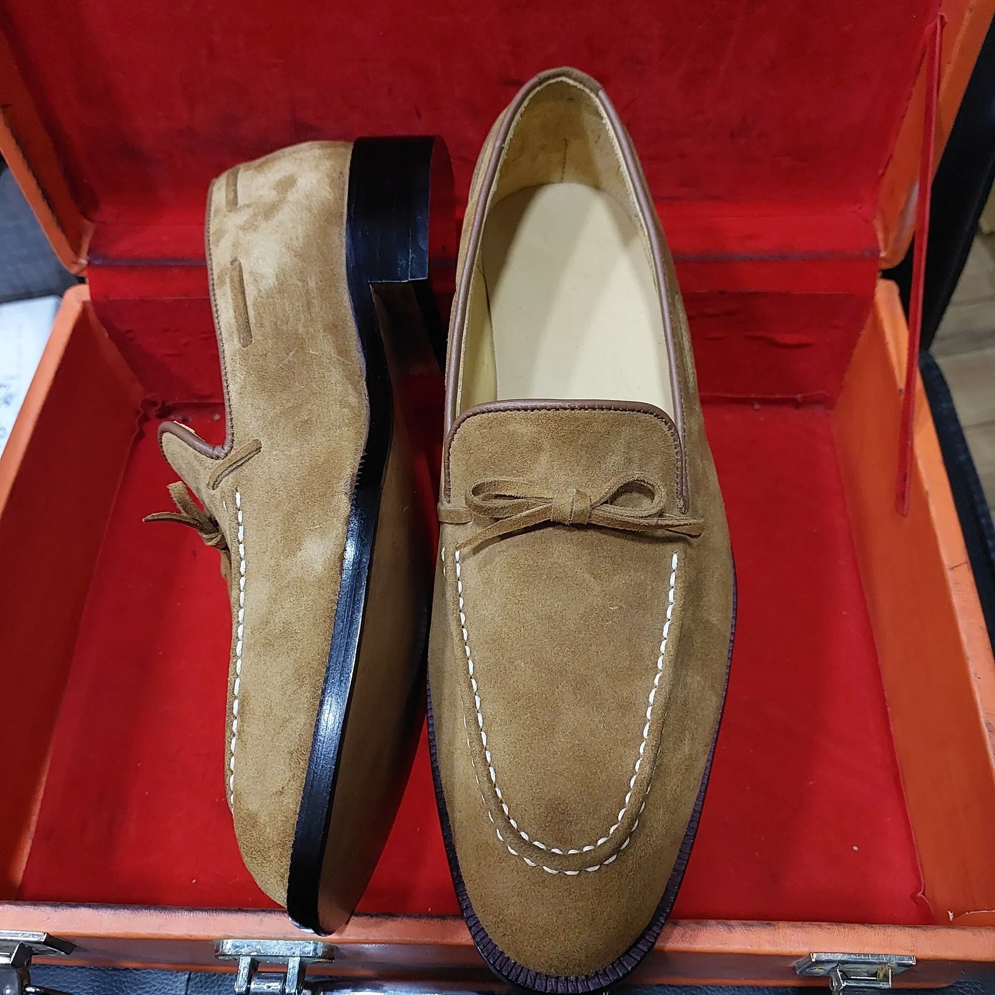 New Men's Handmade Beige Suede  Loafers/SlipOn Stylish Dress & Formal Wear Shoes