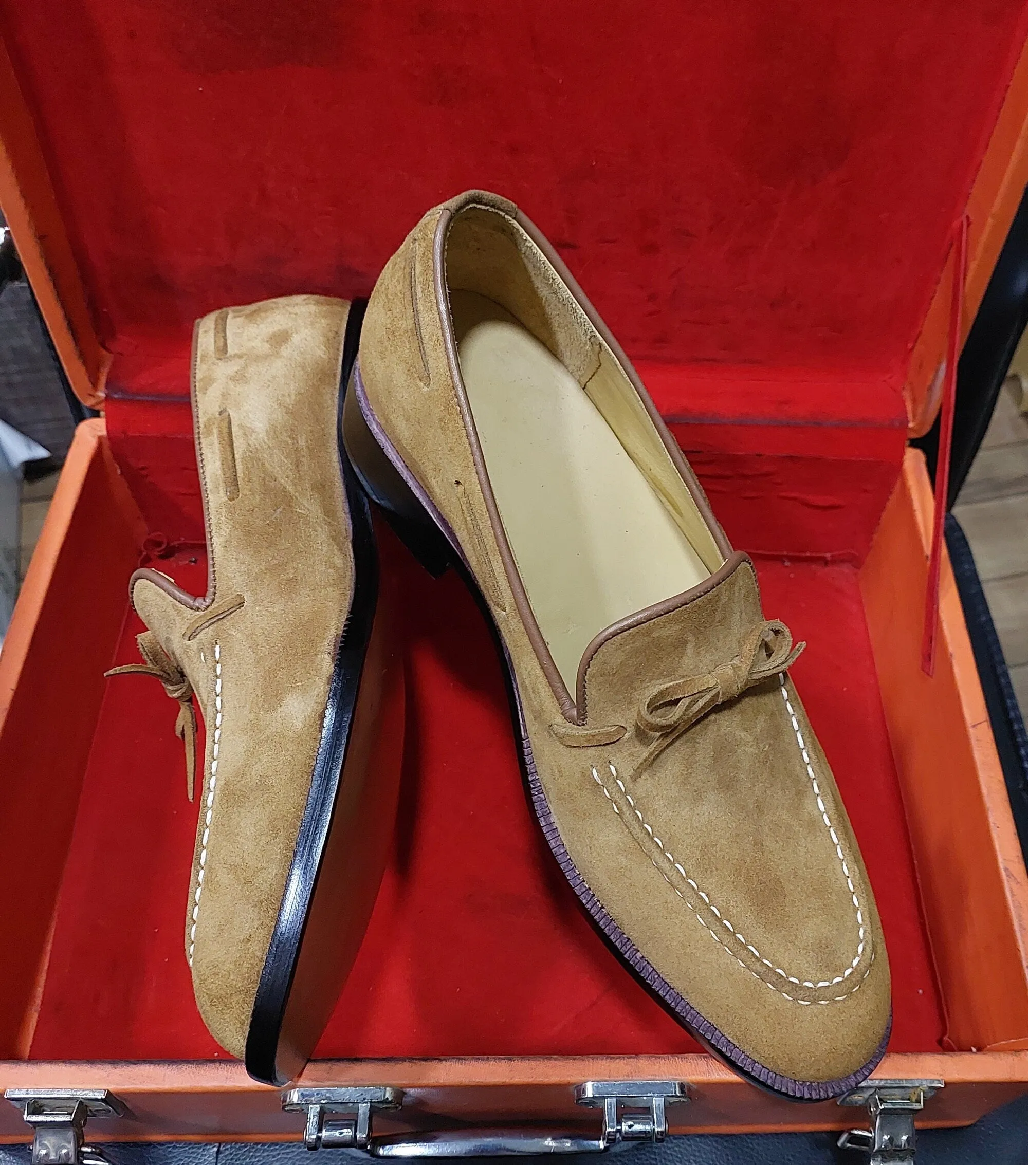 New Men's Handmade Beige Suede  Loafers/SlipOn Stylish Dress & Formal Wear Shoes