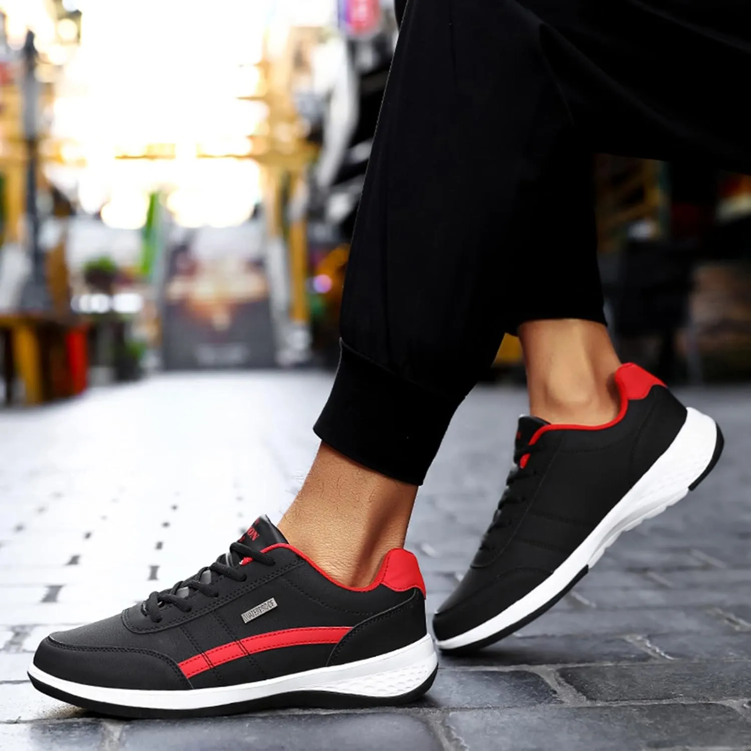 Non Slip Shoes for Men Wide Hiking Shoes Walking Shoes Waterproof Work Shoes Retro Running Shoes Lightweight Trainers