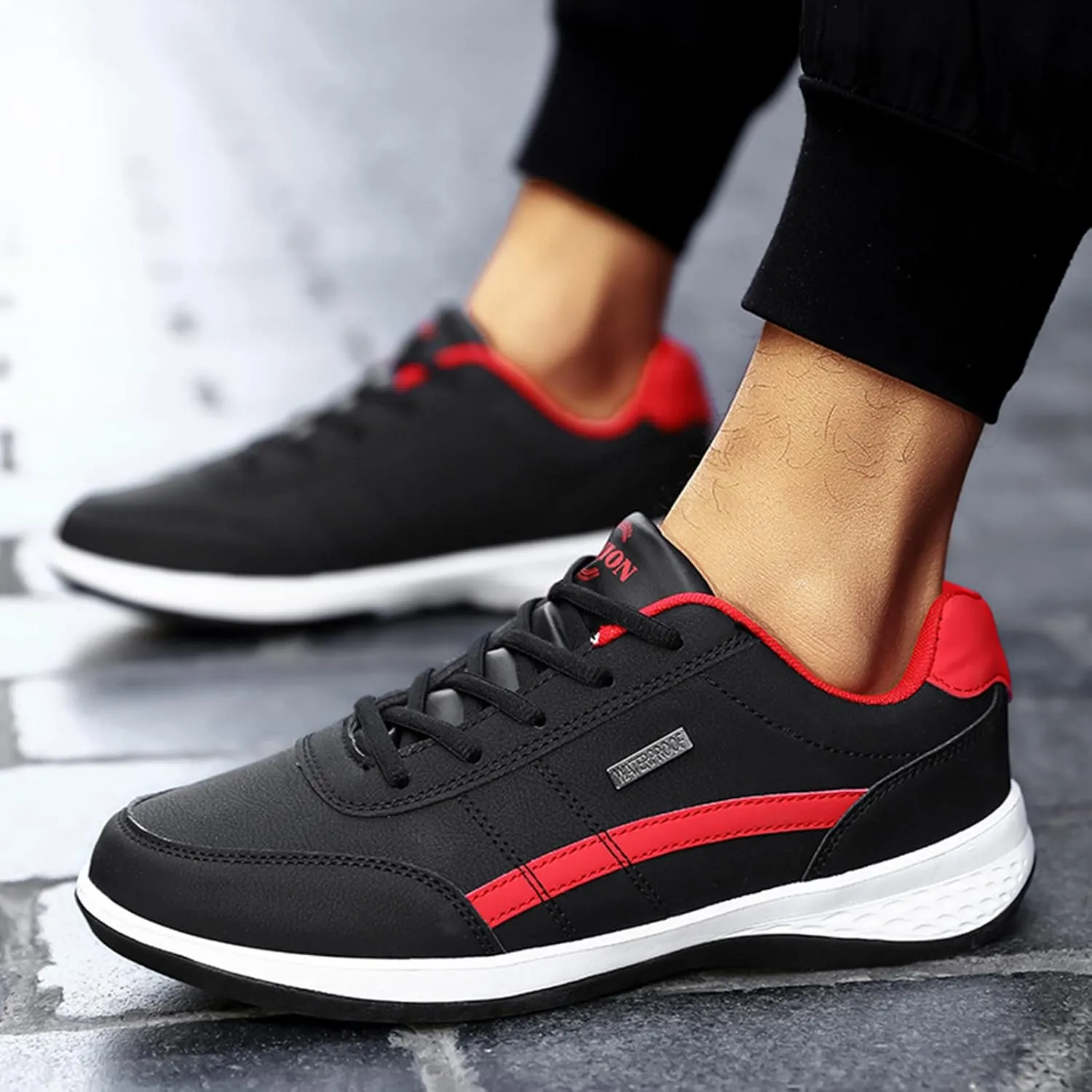 Non Slip Shoes for Men Wide Hiking Shoes Walking Shoes Waterproof Work Shoes Retro Running Shoes Lightweight Trainers