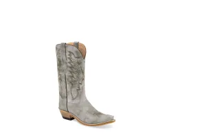 Old West Womens Fashion Snip Grey Leather Cowboy Boots 10 B