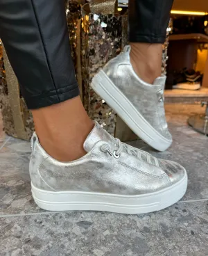 Paul Green (SS25) - 5017-12 Metallic Trainer With Elastic Lace - Met.Antic Mineral (PG15)