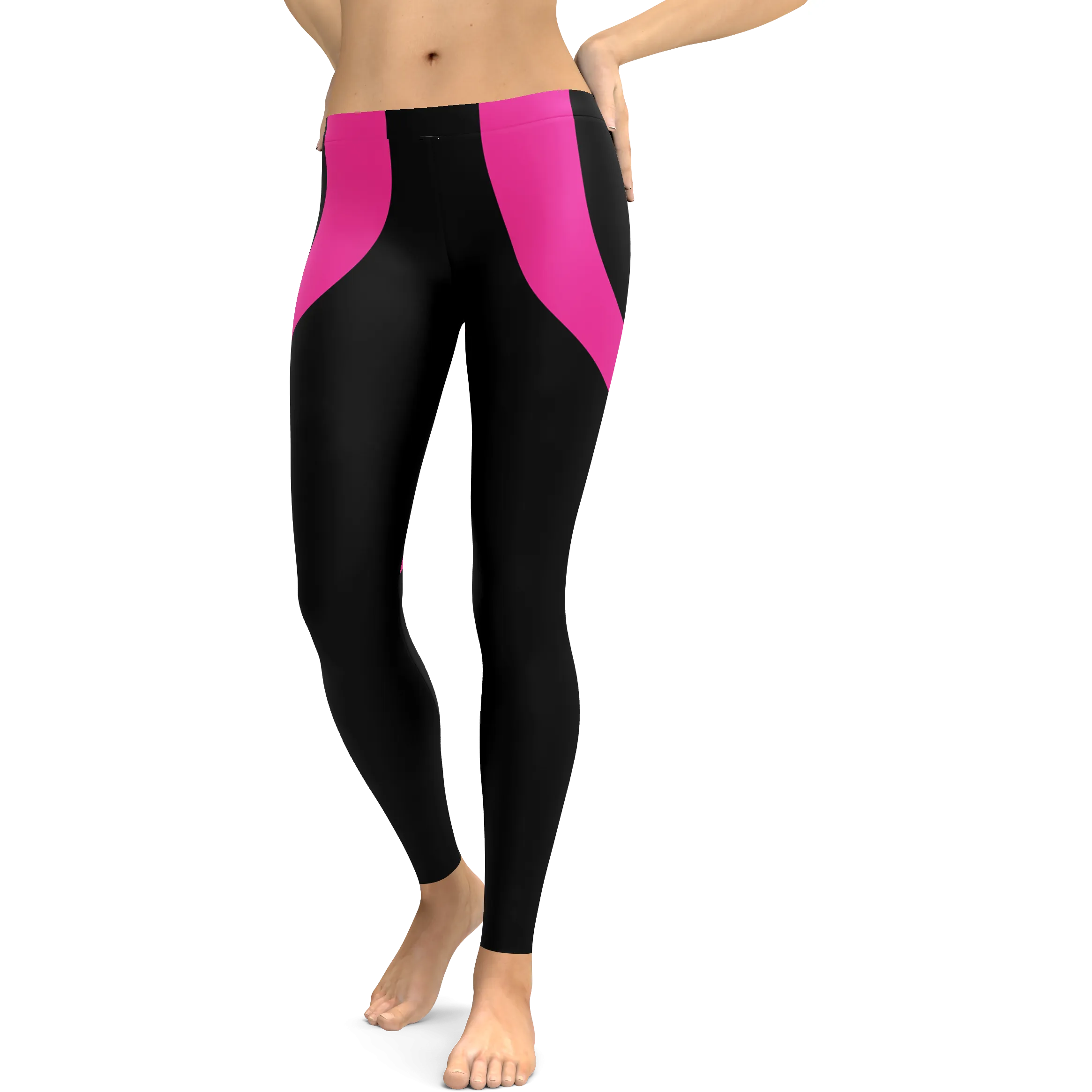 Pink Heart Shaped Black Leggings