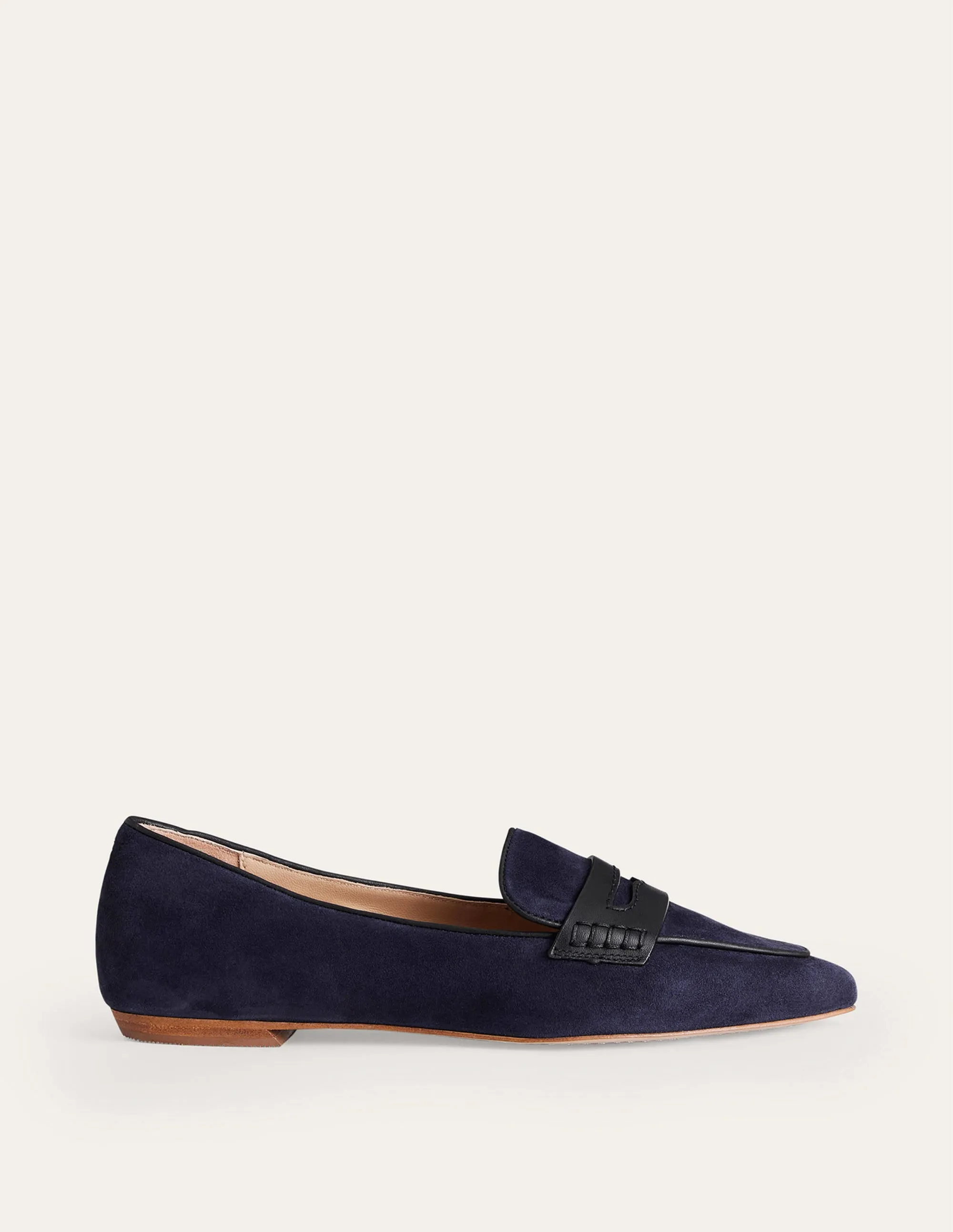 Pointed Loafers-Navy Suede