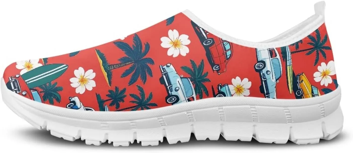 Pxjivorg Women's Art Painted Travel Shoes Shoes Slip On Casual Mesh Loafers Lightweight Comfort Fashion Outdoor Sneaker for Ladies US Size 5.5-11.5