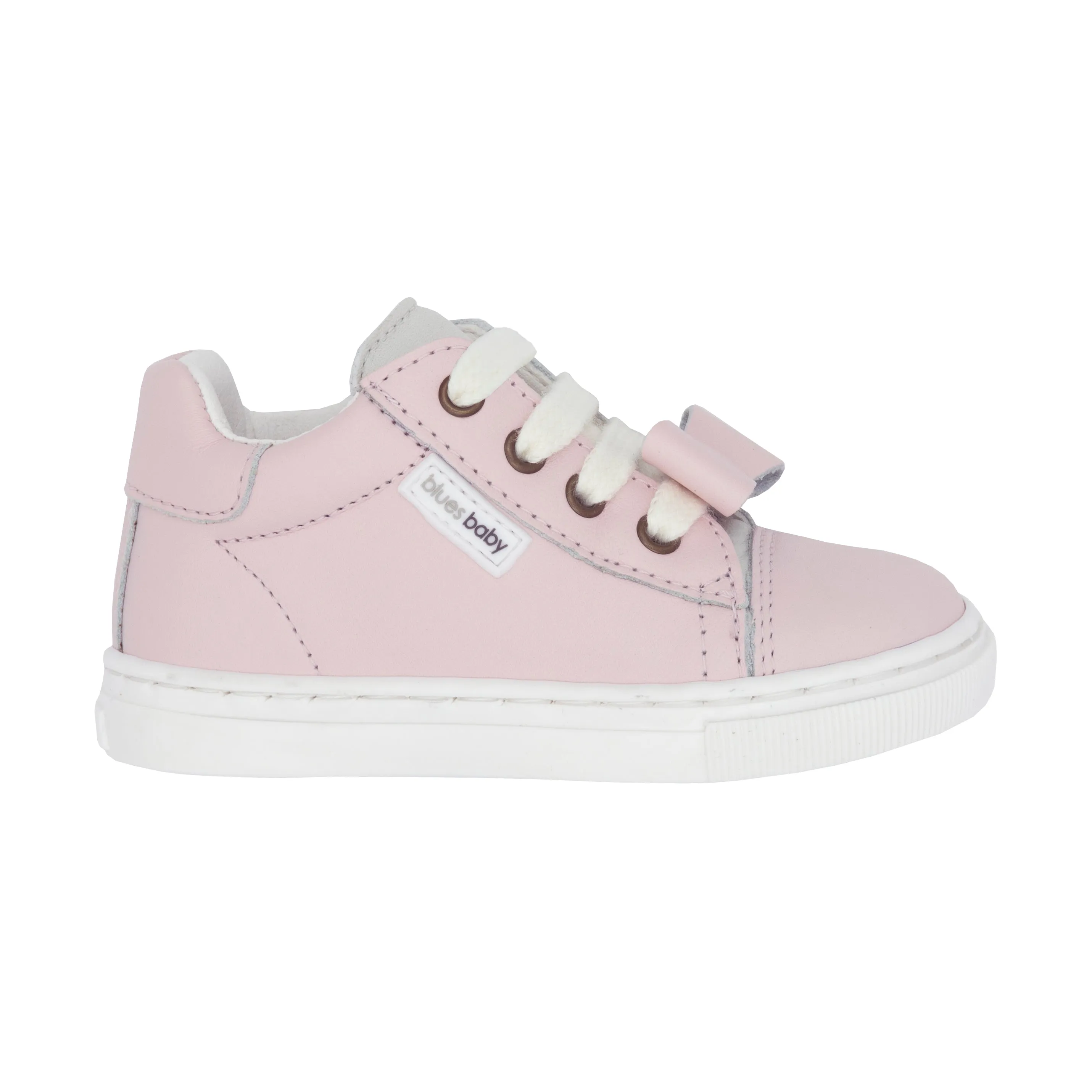 "Eve" Girls' Pink Lace Up Trainer With Bow