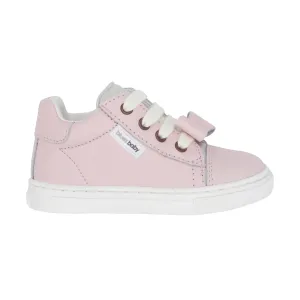 "Eve" Girls' Pink Lace Up Trainer With Bow