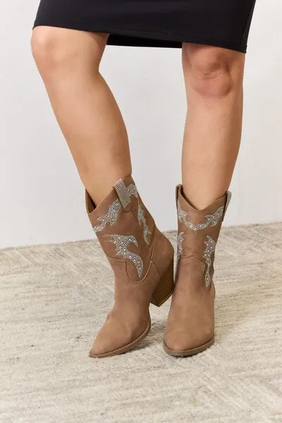 Rhinestone Cowboy Boots | Tan