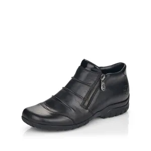 Rieker Ankle Boot BLACK L4671-00 Elastic Gusset and Zip