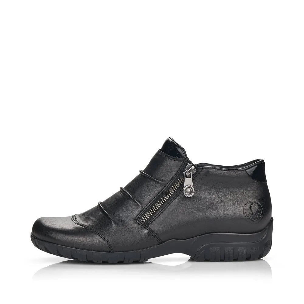 Rieker Ankle Boot BLACK L4671-00 Elastic Gusset and Zip