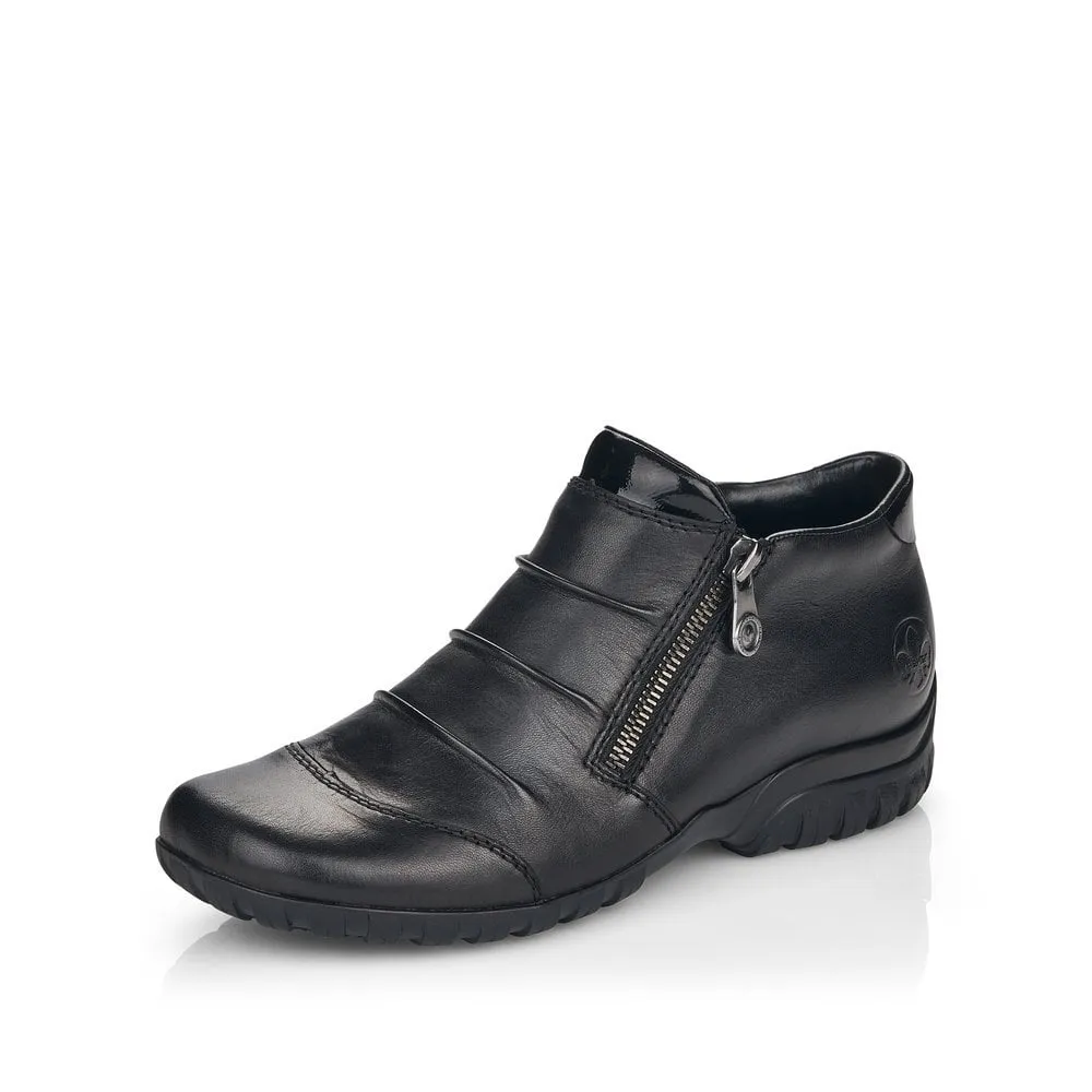 Rieker Ankle Boot BLACK L4671-00 Elastic Gusset and Zip